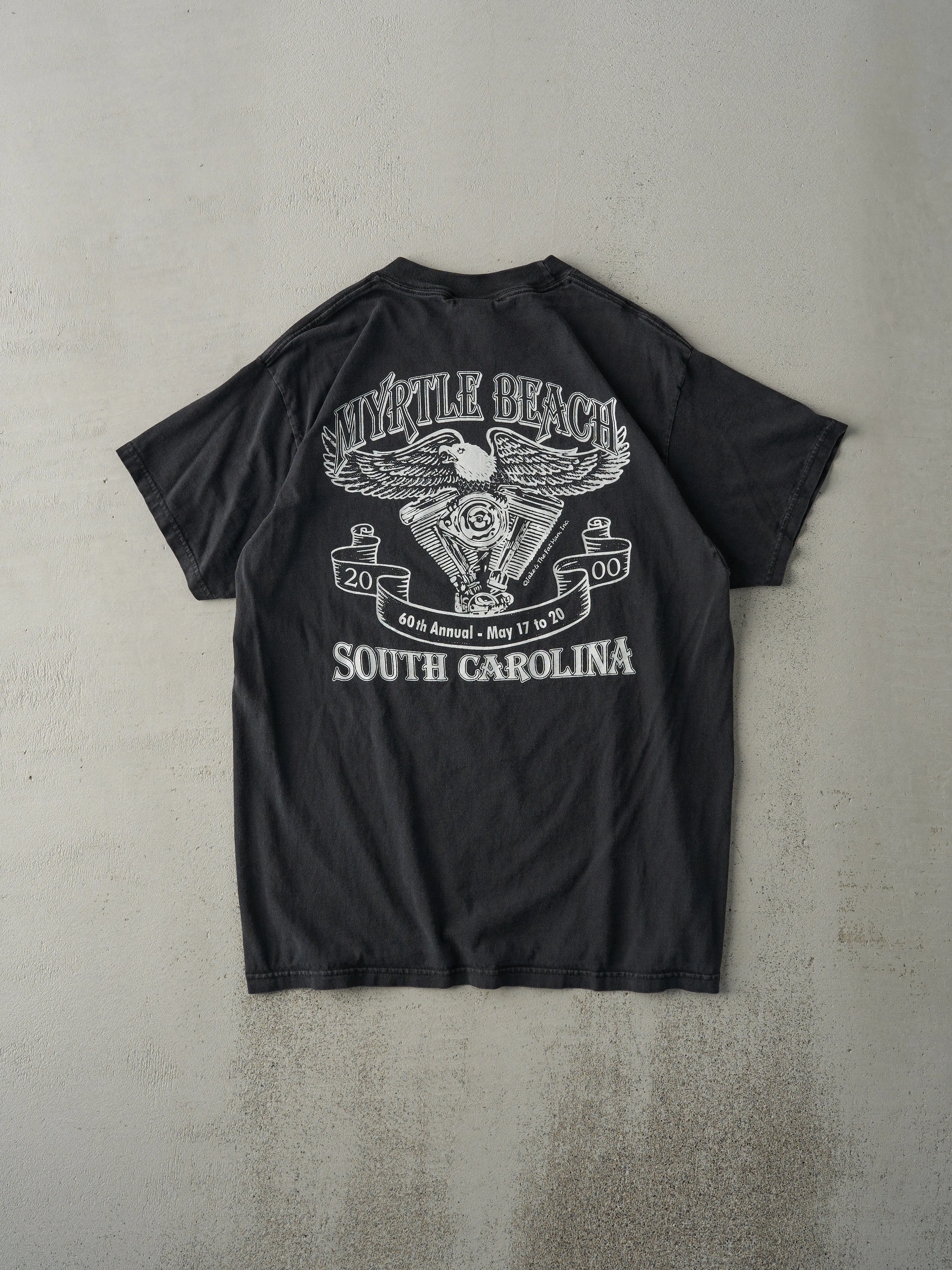 Vintage 00' Faded Black 60th Annual Myrtle Beach Bike Rally Tee (M) sold by Rebalance Vintage product image thumbnail 2