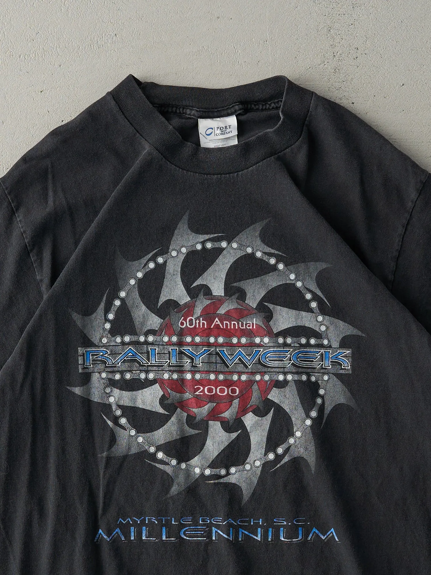 Vintage 00' Faded Black 60th Annual Myrtle Beach Bike Rally Tee (M) sold by Rebalance Vintage product image thumbnail 3