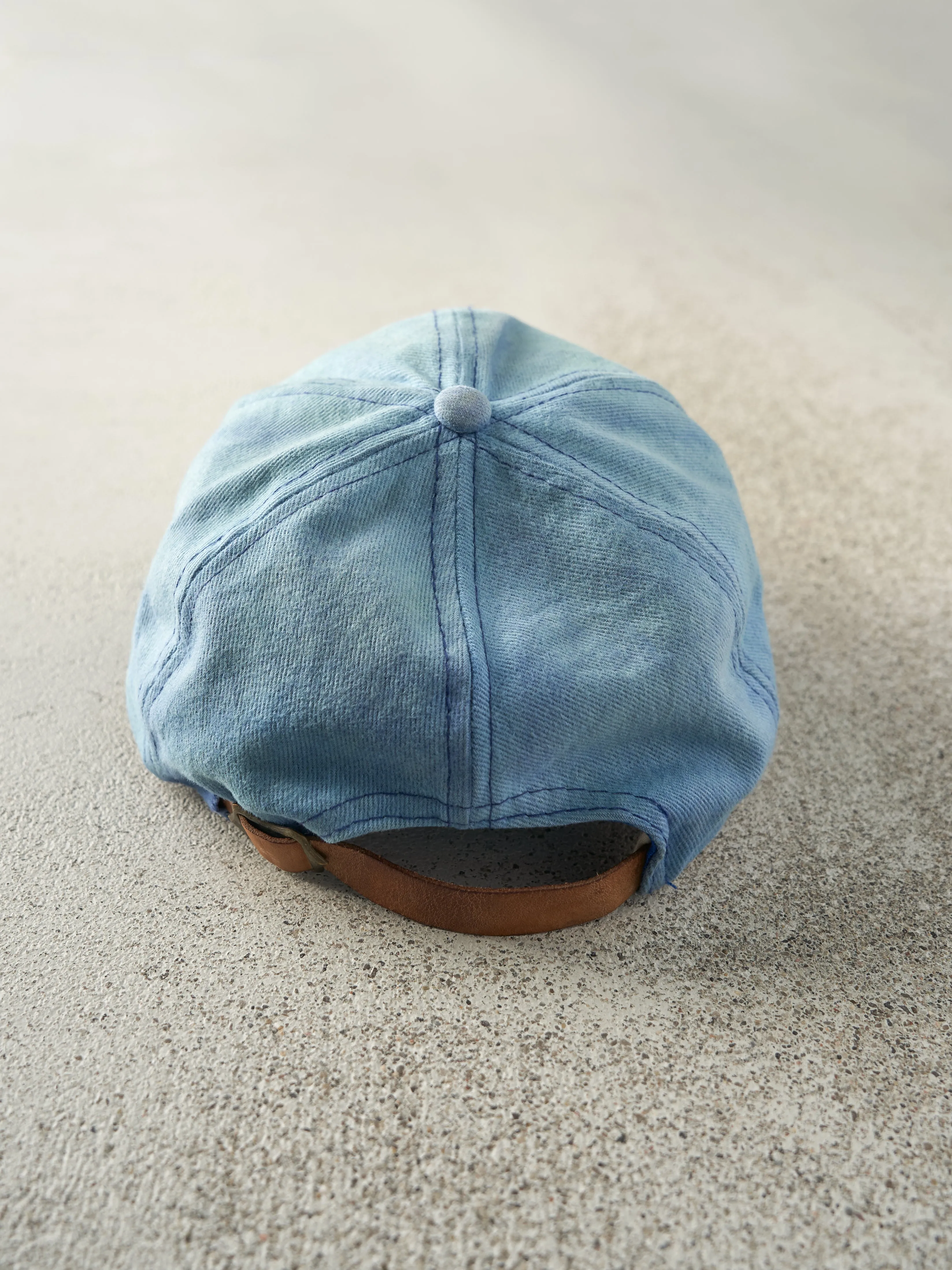 Vintage 90s Blue Labatt Blue Embroidered Leather Strap Back Hat sold by Rebalance Vintage product image thumbnail 3