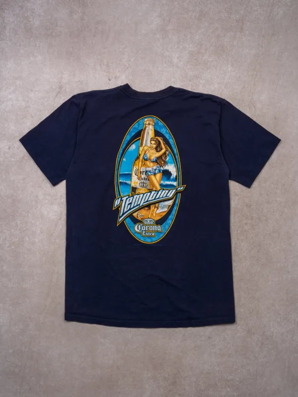 Vintage '01 Navy Corona Tempting Tee (L) sold by Rebalance Vintage