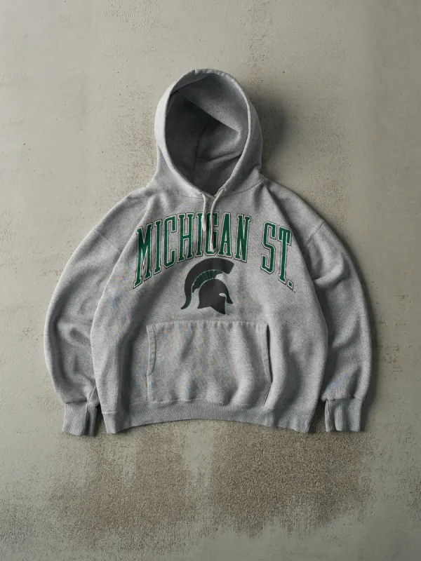 Vintage 90s Heather Grey Michigan State University Hoodie (M) sold by Rebalance Vintage