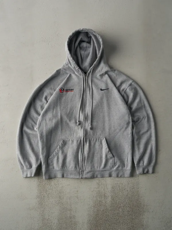 Vintage Y2K Grey Nike Ontario Basketball Embroidered Zip Up Hoodie (L) sold by Rebalance Vintage