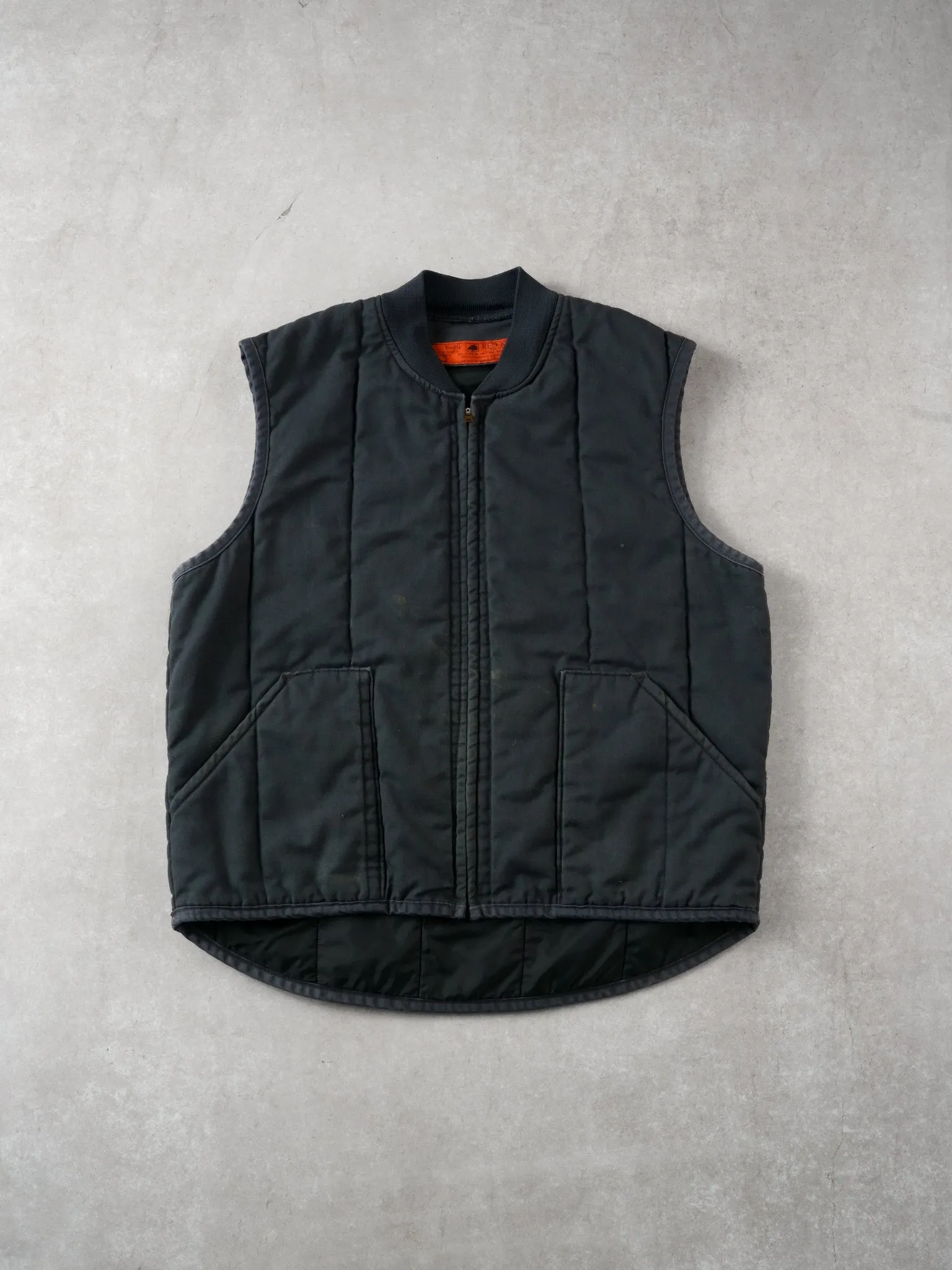 Vintage 80s Dark Grey Recap Workwear Vest (L) sold by Rebalance Vintage