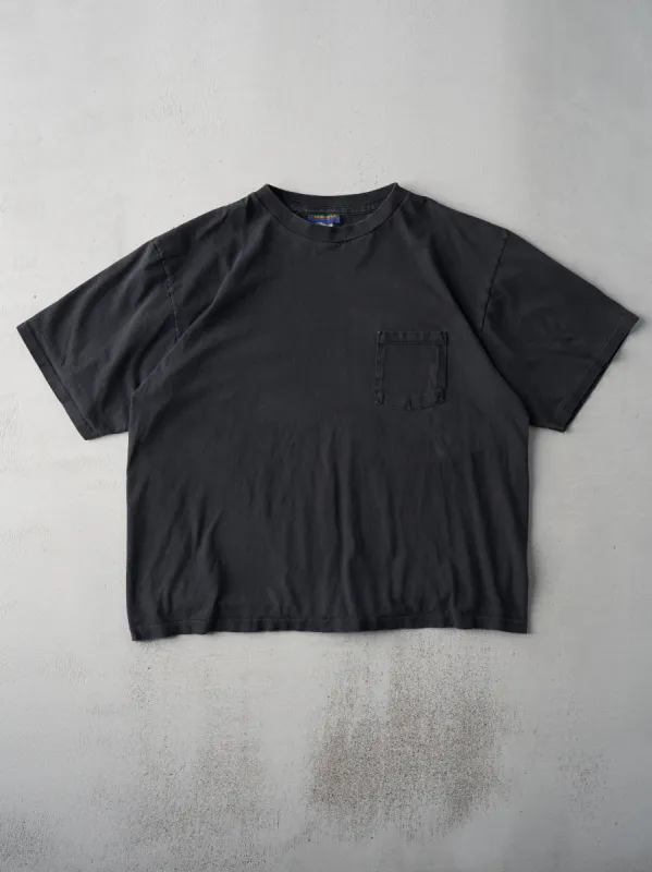 Vintage 90s Black Grenadier Blank Single Stitch Boxy Pocket Tee (L/XL) sold by Rebalance Vintage