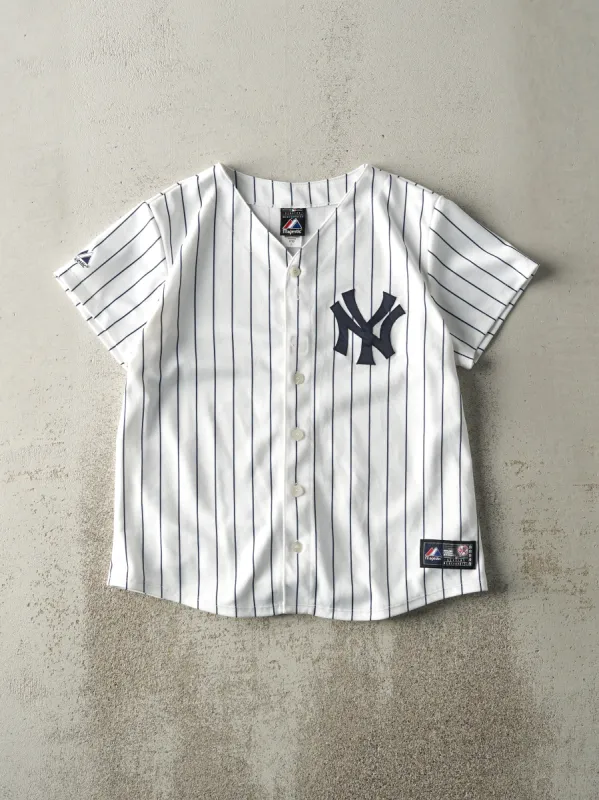 Vintage Y2K White & Blue Pinstripe New York Yankees Jersey (S) sold by Rebalance Vintage