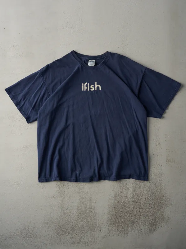 Vintage Y2K Navy Blue iFish Tee (L/XL) sold by Rebalance Vintage
