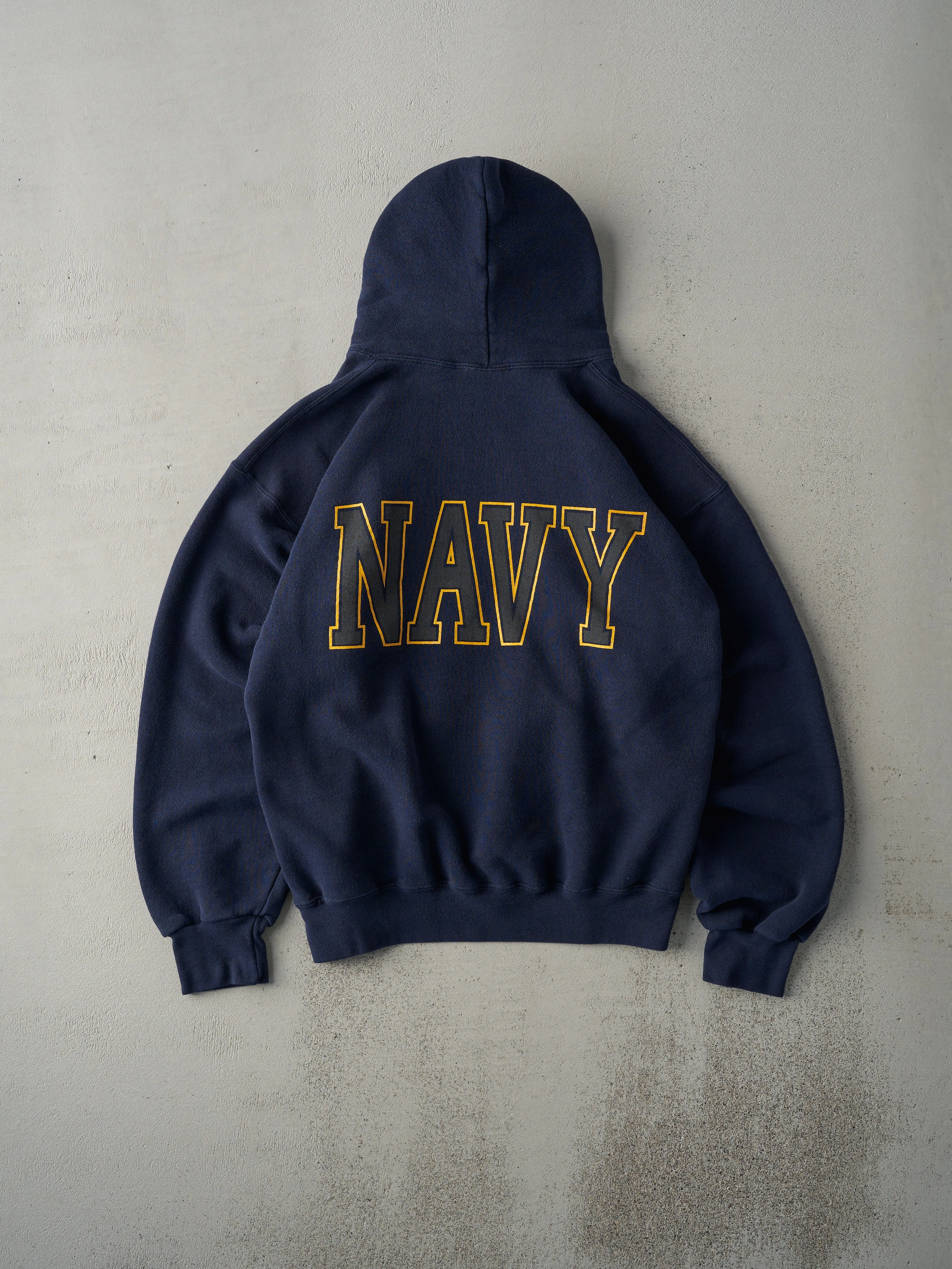 Vintage 90s Navy Blue United States Navy Hoodie (M) sold by Rebalance Vintage product image thumbnail 2