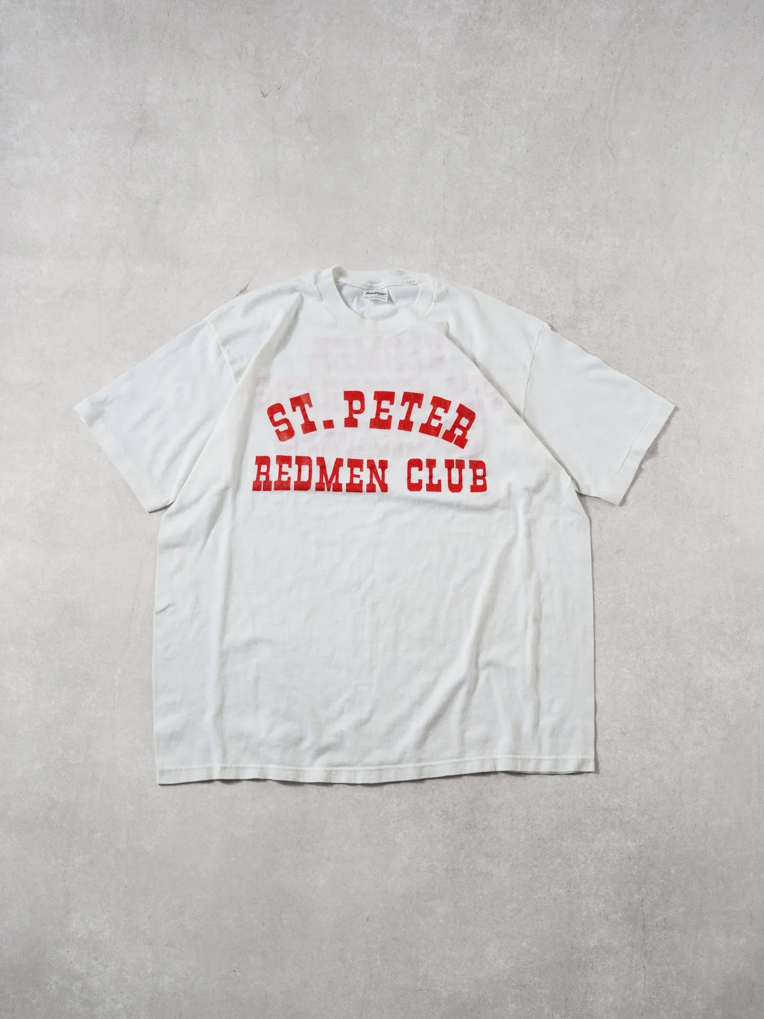 Vintage 80s St Peter Redmen Club Single Stitched Tee (M) sold by Rebalance Vintage
