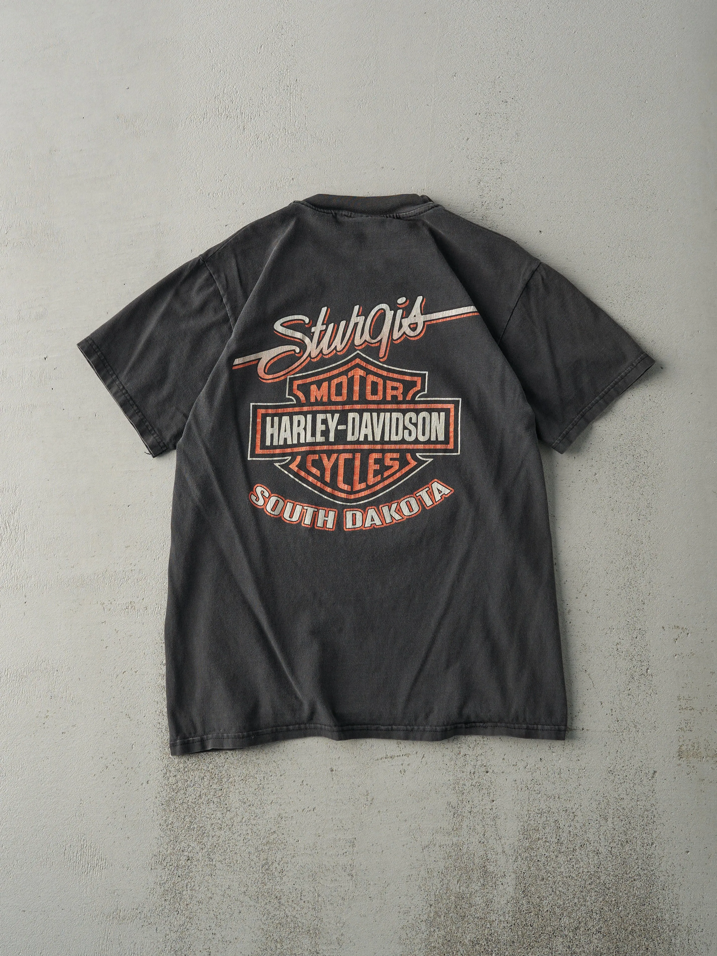 Vintage 96' Faded Black Sturgis, South Dakota Harley Davidson Tee (S) sold by Rebalance Vintage product image thumbnail 2