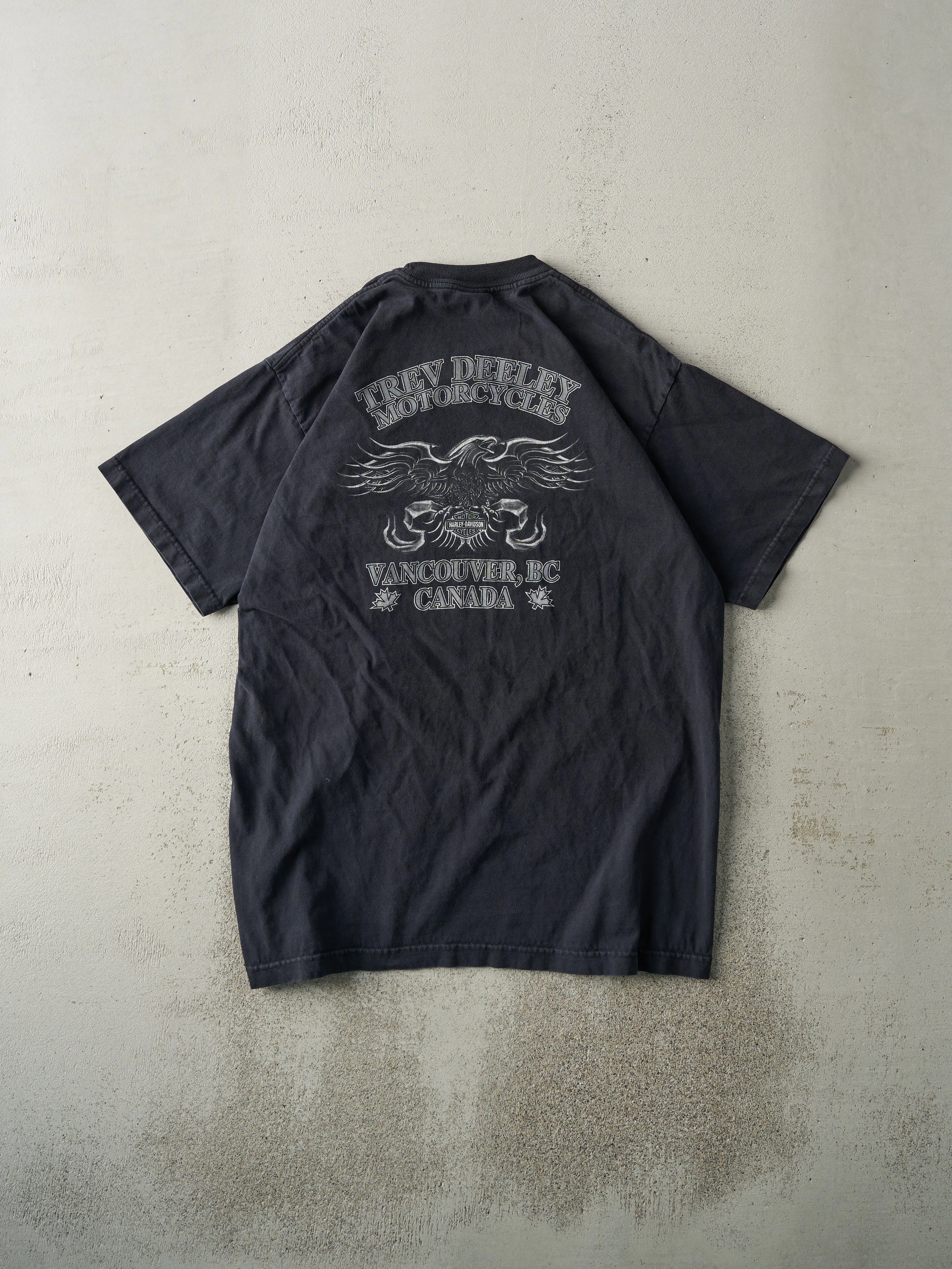 Vintage 04' Faded Black Vancouver BC Harley Davidson Tee (M/L) sold by Rebalance Vintage product image thumbnail 2