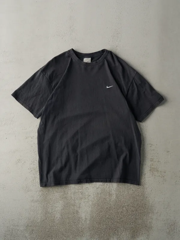 Vintage Y2K Black Embroidered Nike Swoosh Tee (L) sold by Rebalance Vintage