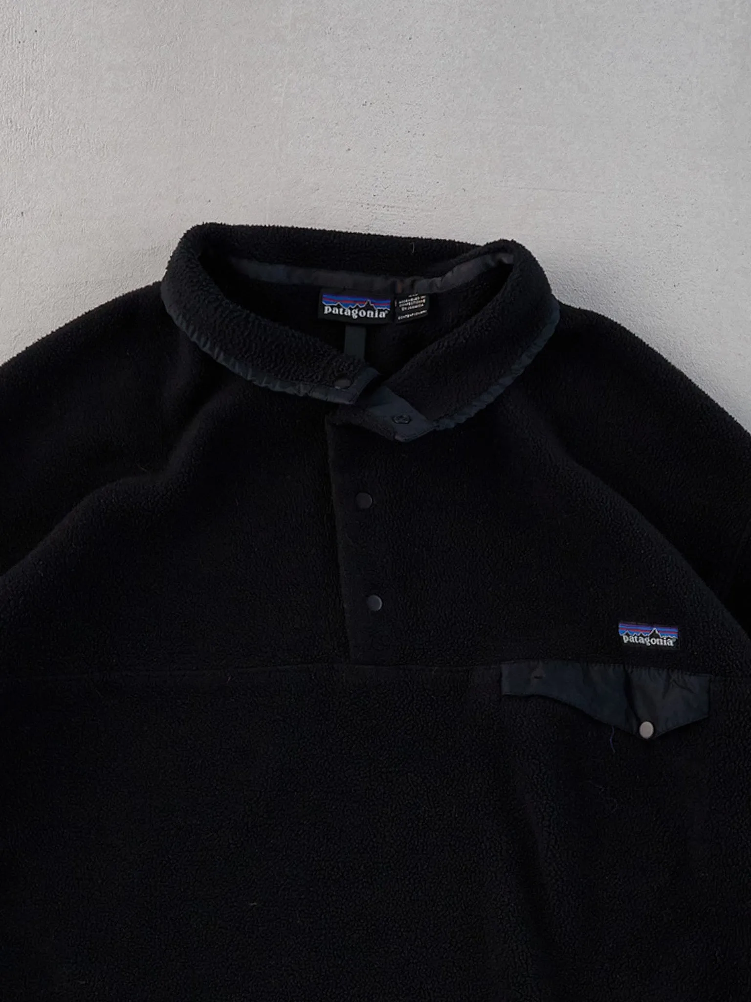Vintage 90s Black Patagonia Collared Fleece 1/4 Button Up (XL/XXL) sold by Rebalance Vintage product image thumbnail 2