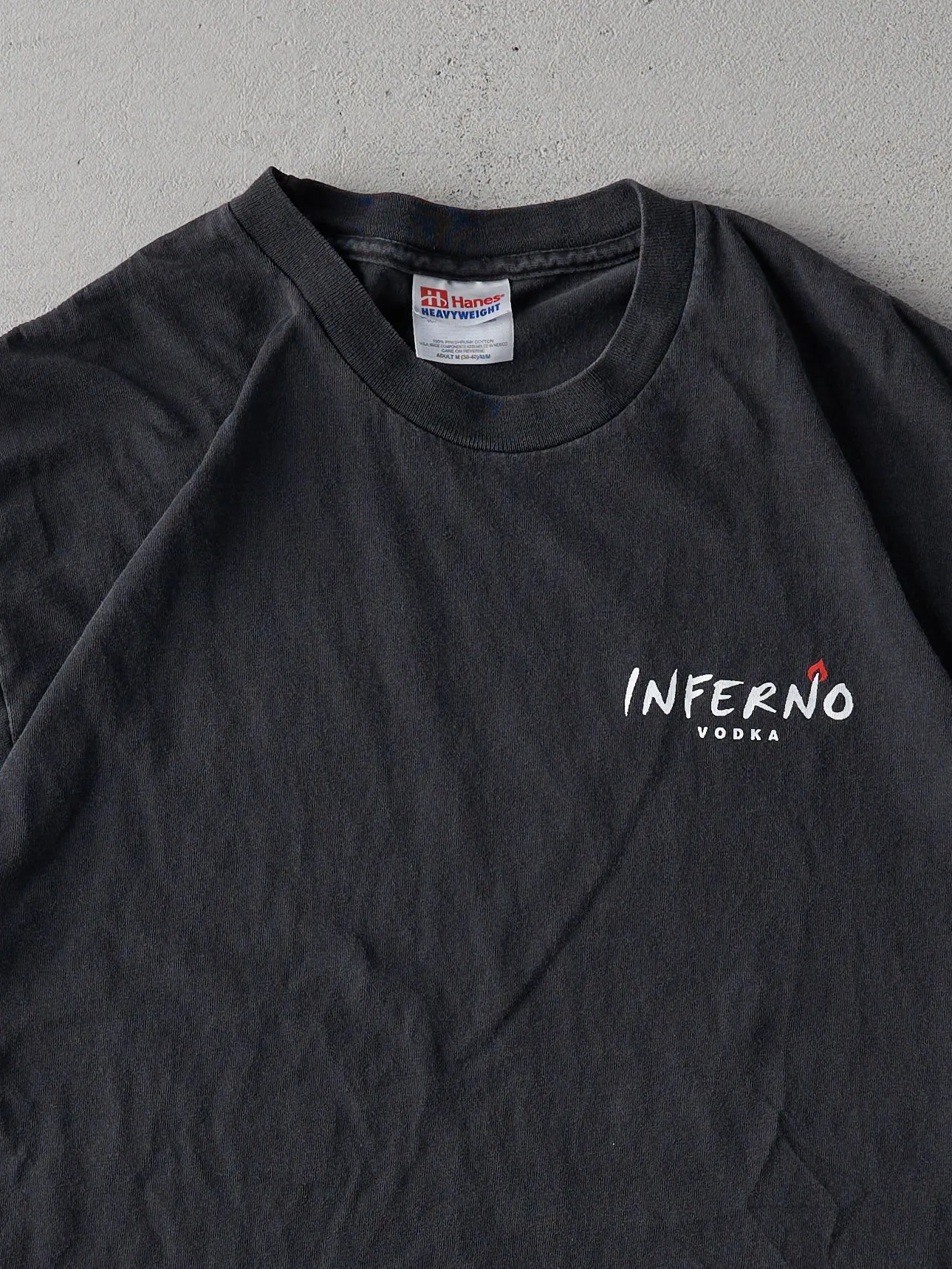 Vintage 90s Faded Black Inferno Vodka "Bite Me" Tee (S) sold by Rebalance Vintage product image thumbnail 3