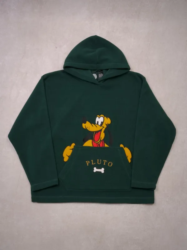 Vintage 90s Pine Green Pluto Disney Fleece Hoodie (L) sold by Rebalance Vintage