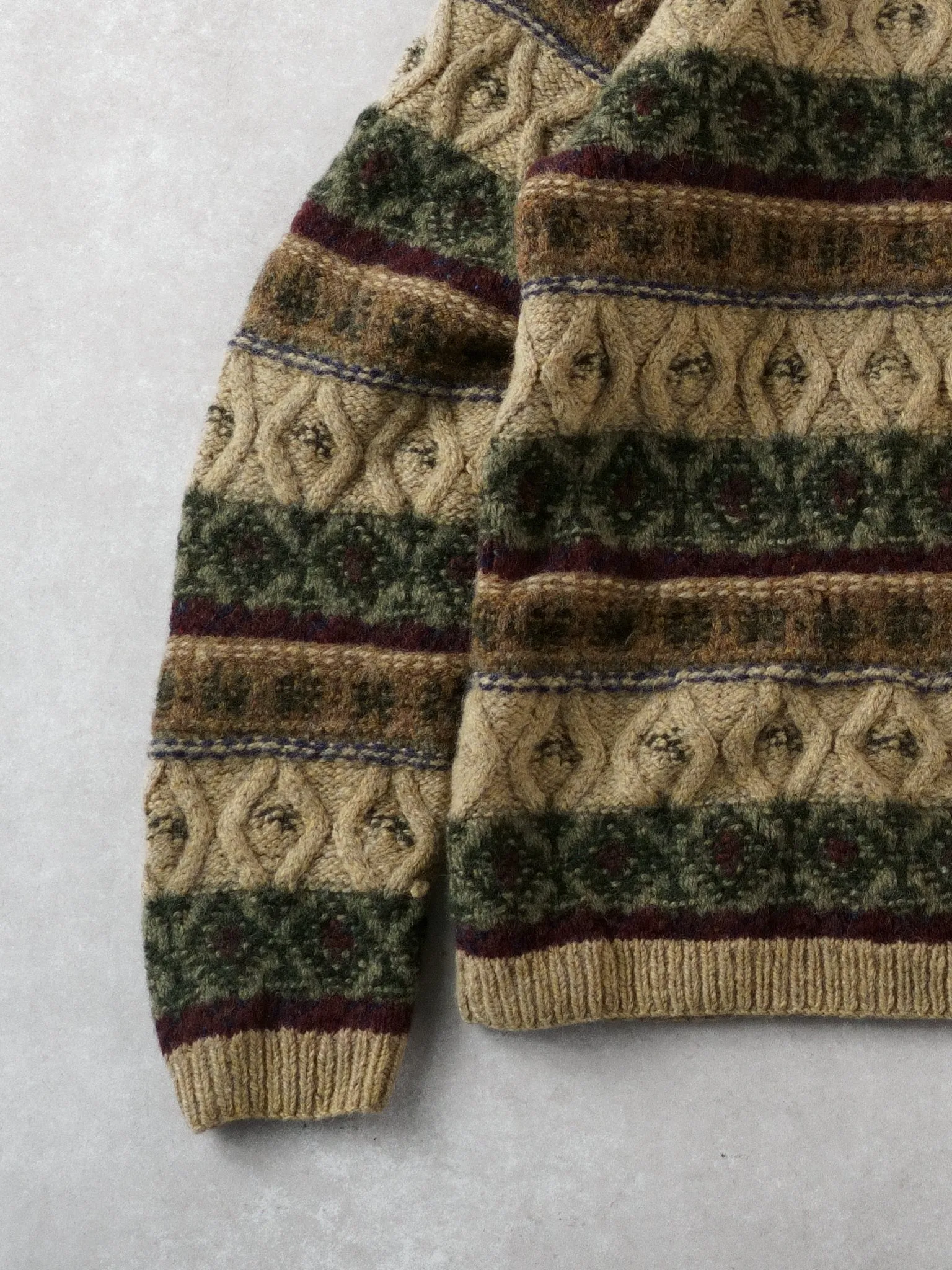 Vintage 90s Multi Colour LL Bean Patterned Wool Sweater (L) sold by Rebalance Vintage product image thumbnail 3