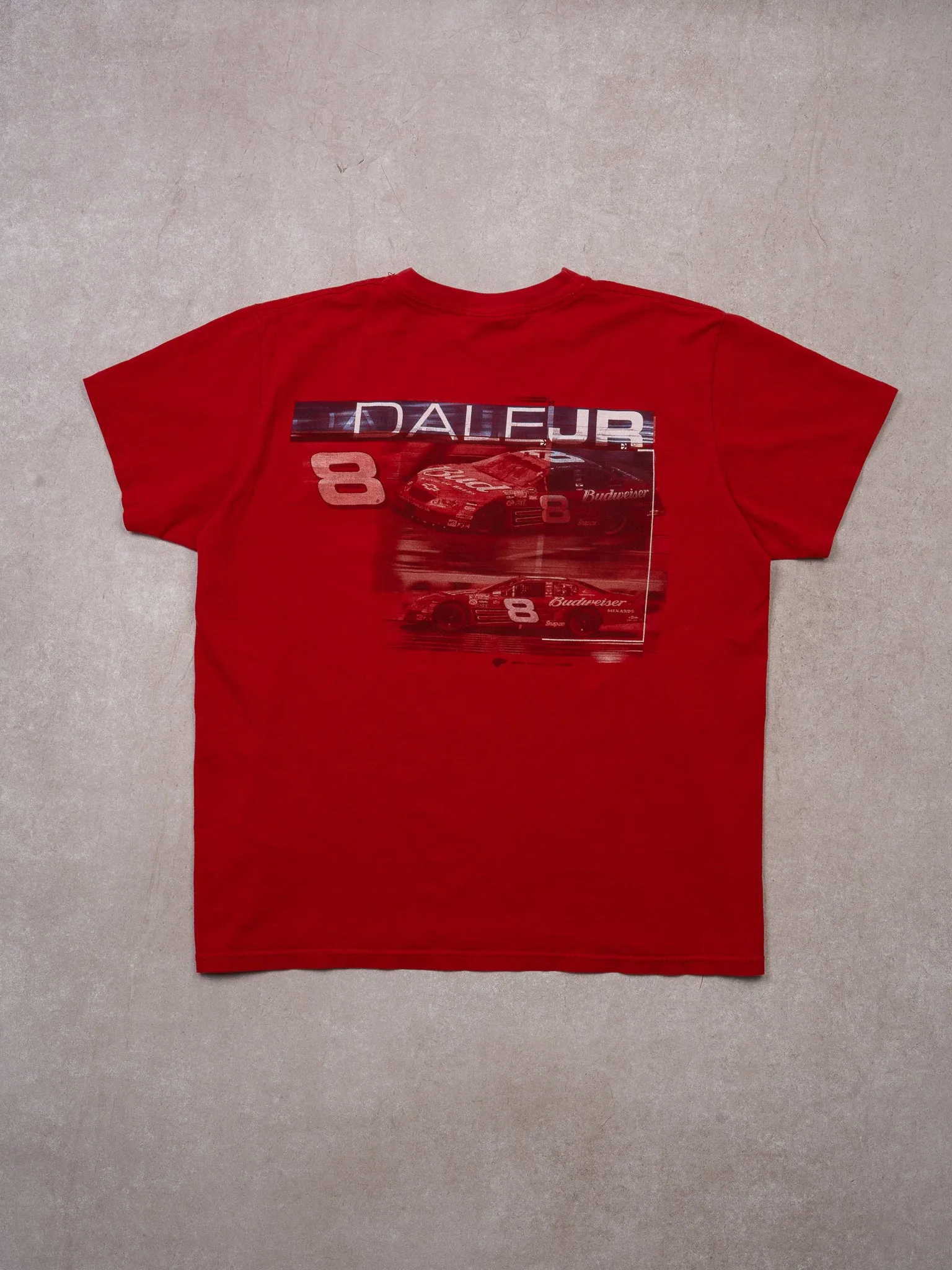 Vintage Red Dale Jr #8 Budweiser NASCAR Tee (M) sold by Rebalance Vintage