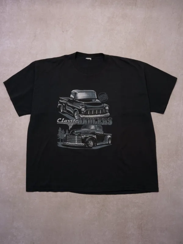 Vintage 90's Washed Black Classic Haulers Trucks Graphic Tee (XXL) made by Rebalance Vintage