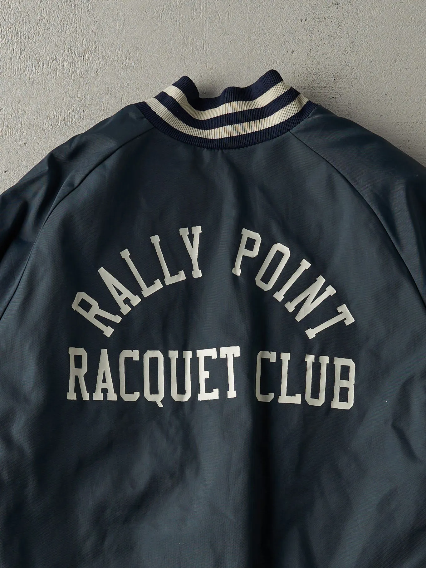 Vintage 90s Navy Rhode Island 3 Time Champions Nylon Bomber Jacket (M) sold by Rebalance Vintage product image thumbnail 4