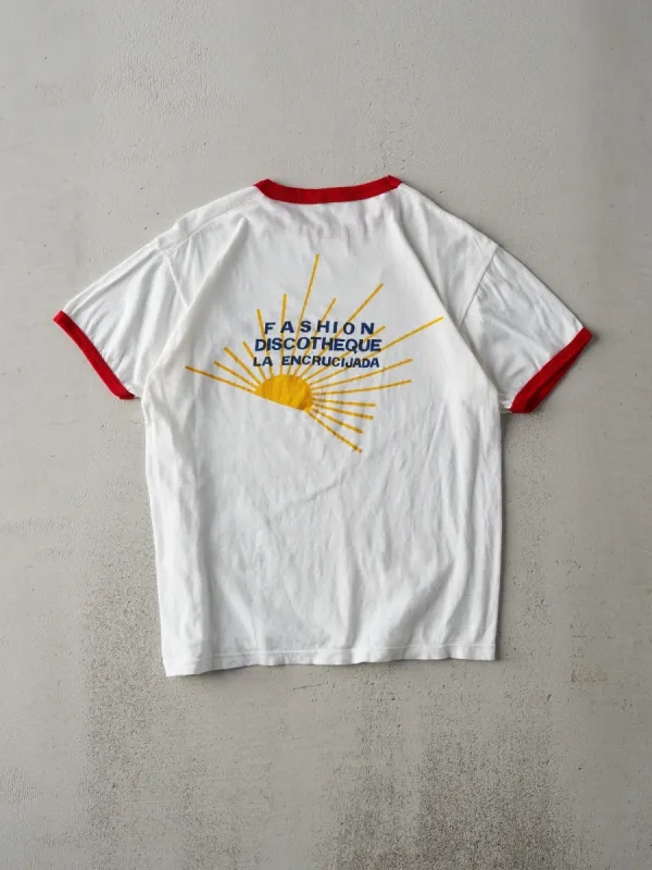 Vintage 80s White and Red Hotel Parque Ringer Tee (S) sold by Rebalance Vintage