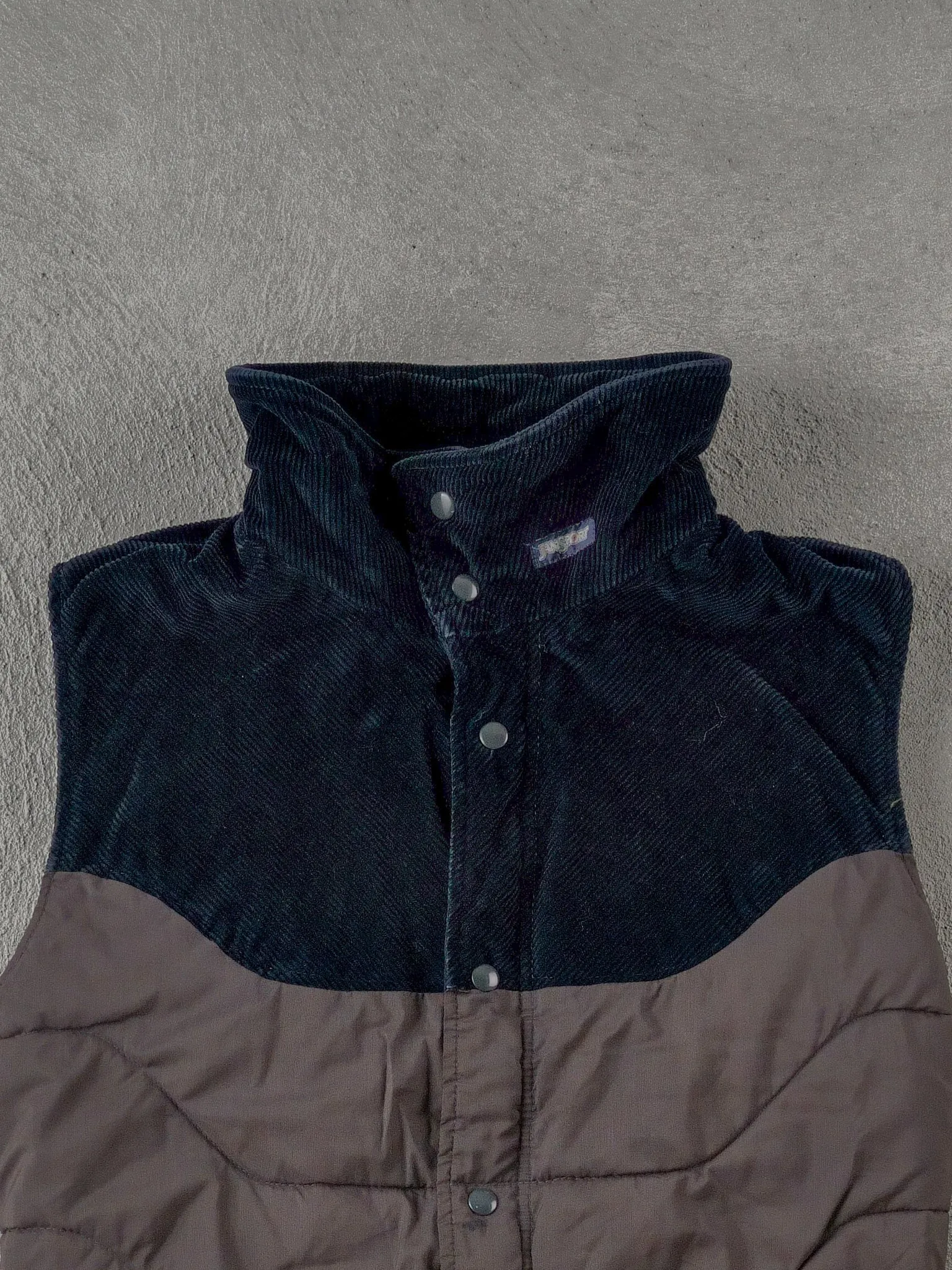 Vintage 90s Navy Blue and Grey Jansport Corduroy Vest (M) sold by Rebalance Vintage product image thumbnail 2