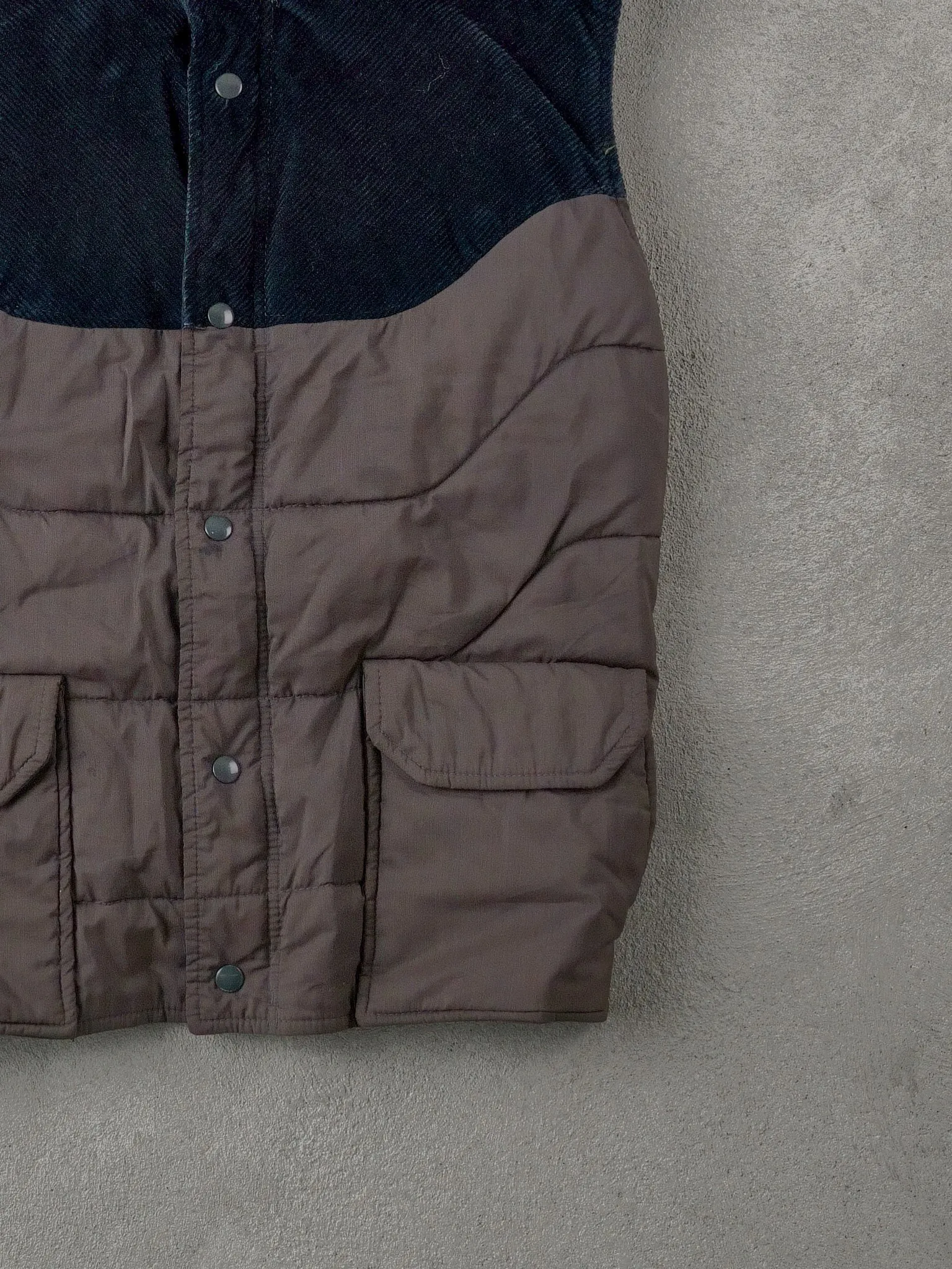Vintage 90s Navy Blue and Grey Jansport Corduroy Vest (M) sold by Rebalance Vintage product image thumbnail 3