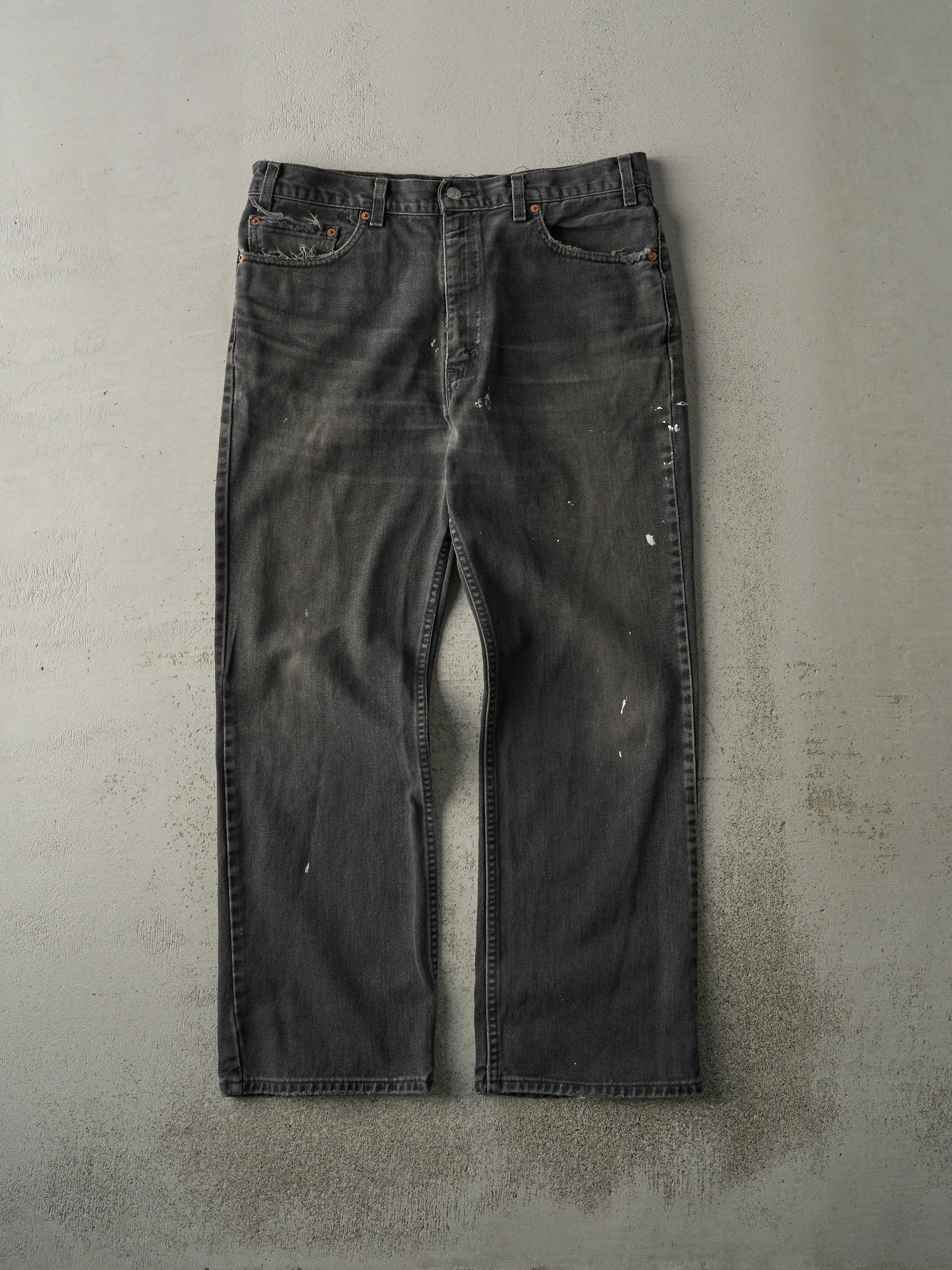Vintage 90s Faded Black Levi's 517 Denim Pants (35x29.5) sold by Rebalance Vintage