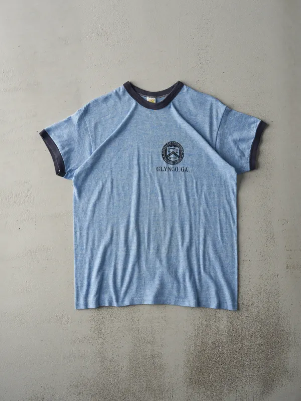 Vintage 80s Blue Federal Law Enforcement Training Centre Ringer Tee (M) sold by Rebalance Vintage