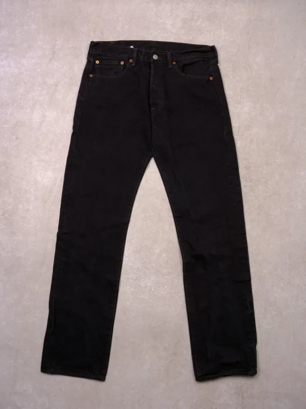 Vintage 90s Black Levi's 501 Regular fit Denim Jeans (32x32) sold by Rebalance Vintage