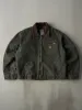 Vintage Y2K Washed Forest Green Clifford Group Boxy Carhartt Blanket Lined Detroit Jacket (L) sold by Rebalance Vintage