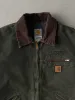 Vintage Y2K Washed Forest Green Clifford Group Boxy Carhartt Blanket Lined Detroit Jacket (L) sold by Rebalance Vintage