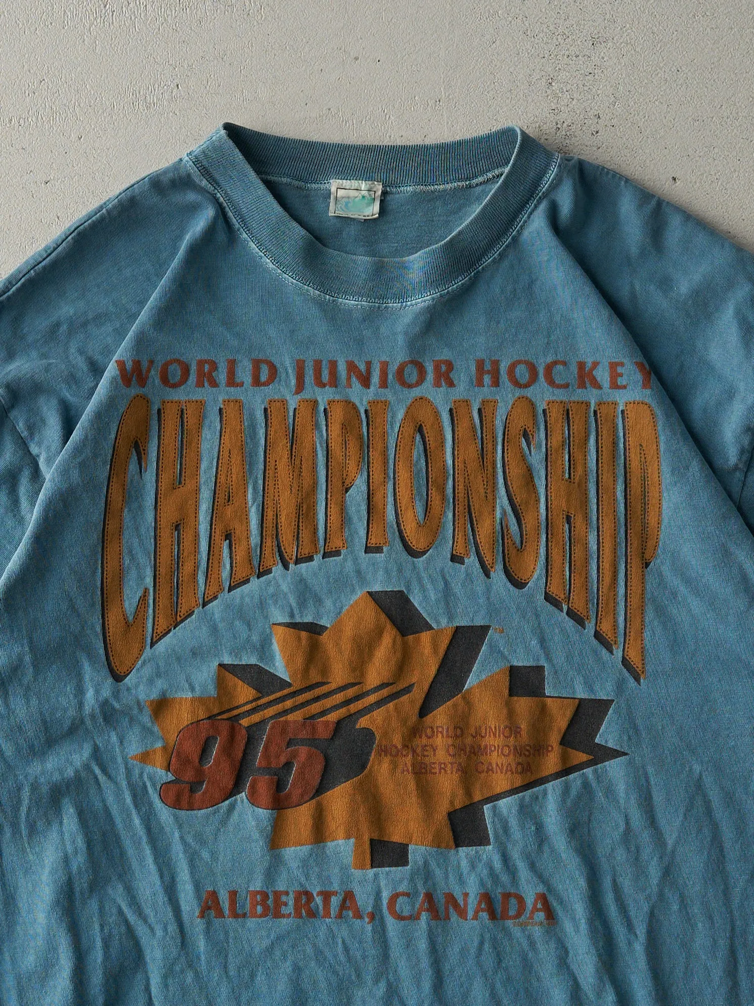 Vintage 95' Slate Blue World Jr. Hockey Champion Tee (L) sold by Rebalance Vintage product image thumbnail 2