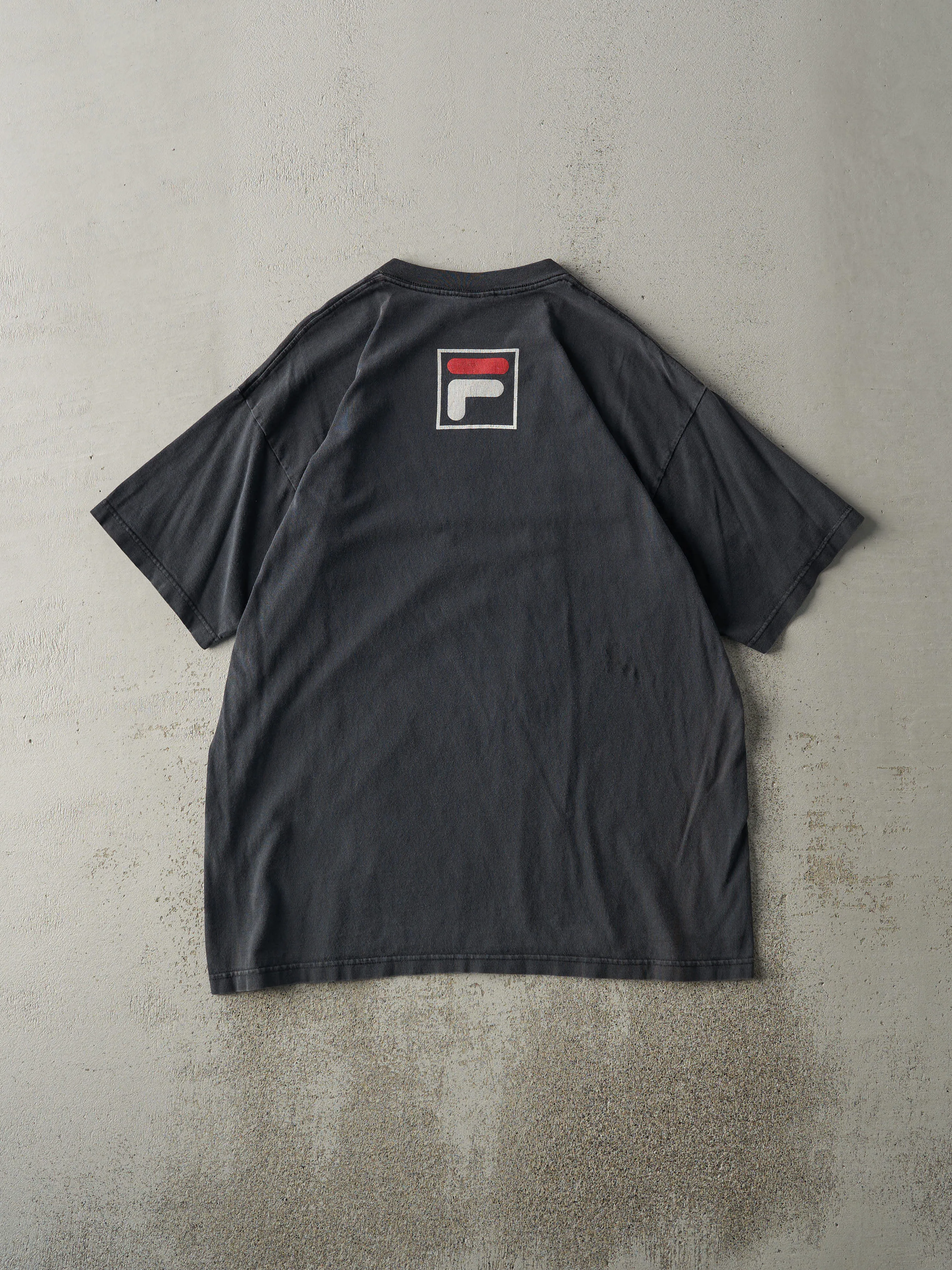Vintage 90s Faded Black Fila Tee (L) sold by Rebalance Vintage product image thumbnail 2