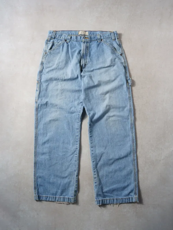 Vintage 90s Light Wash Levi's Denim Carpenter Pants (36x31) sold by Rebalance Vintage