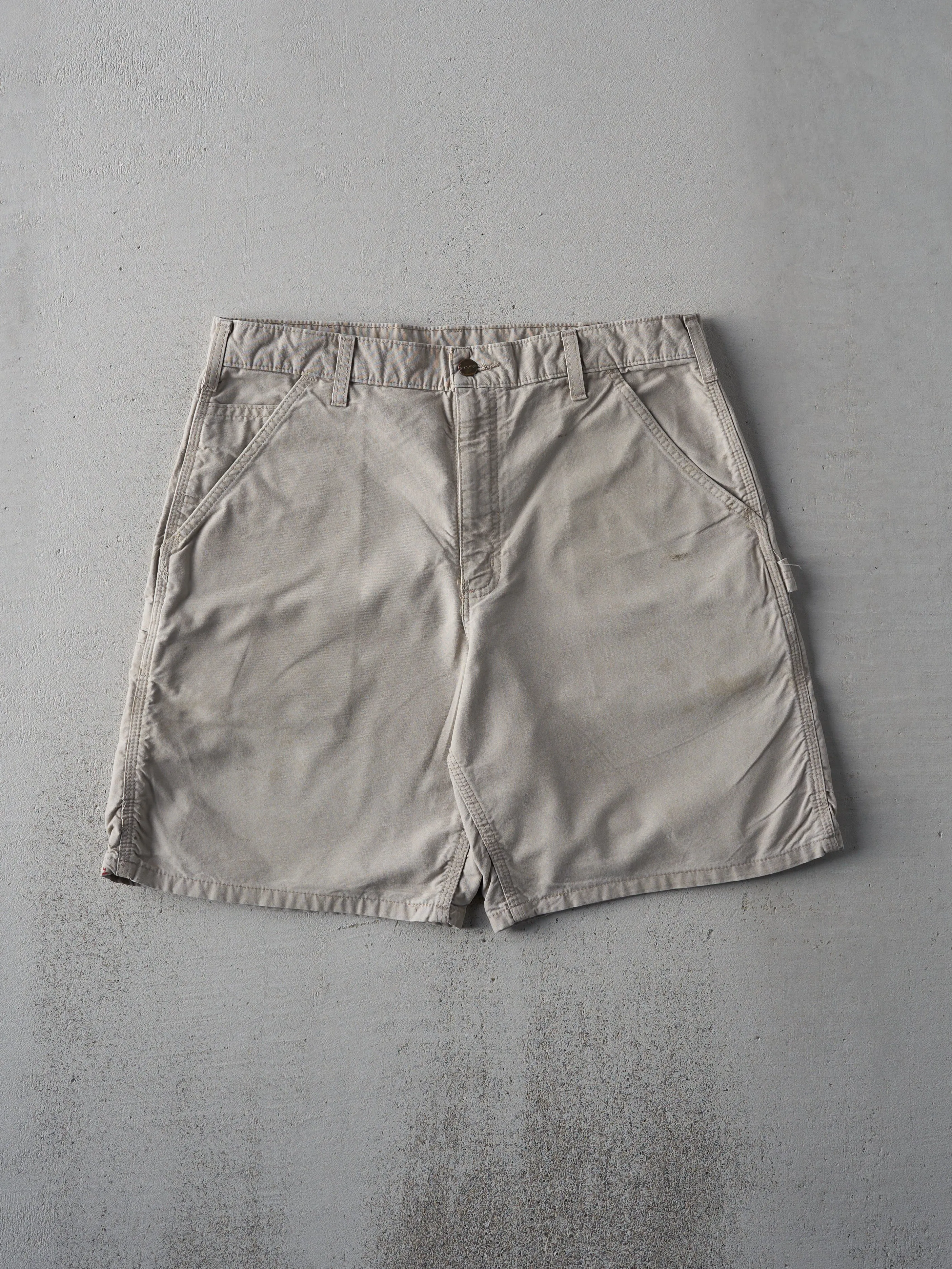 Vintage Y2K Beige Carhartt Carpenter Shorts (34x8) sold by Rebalance Vintage product image thumbnail 2