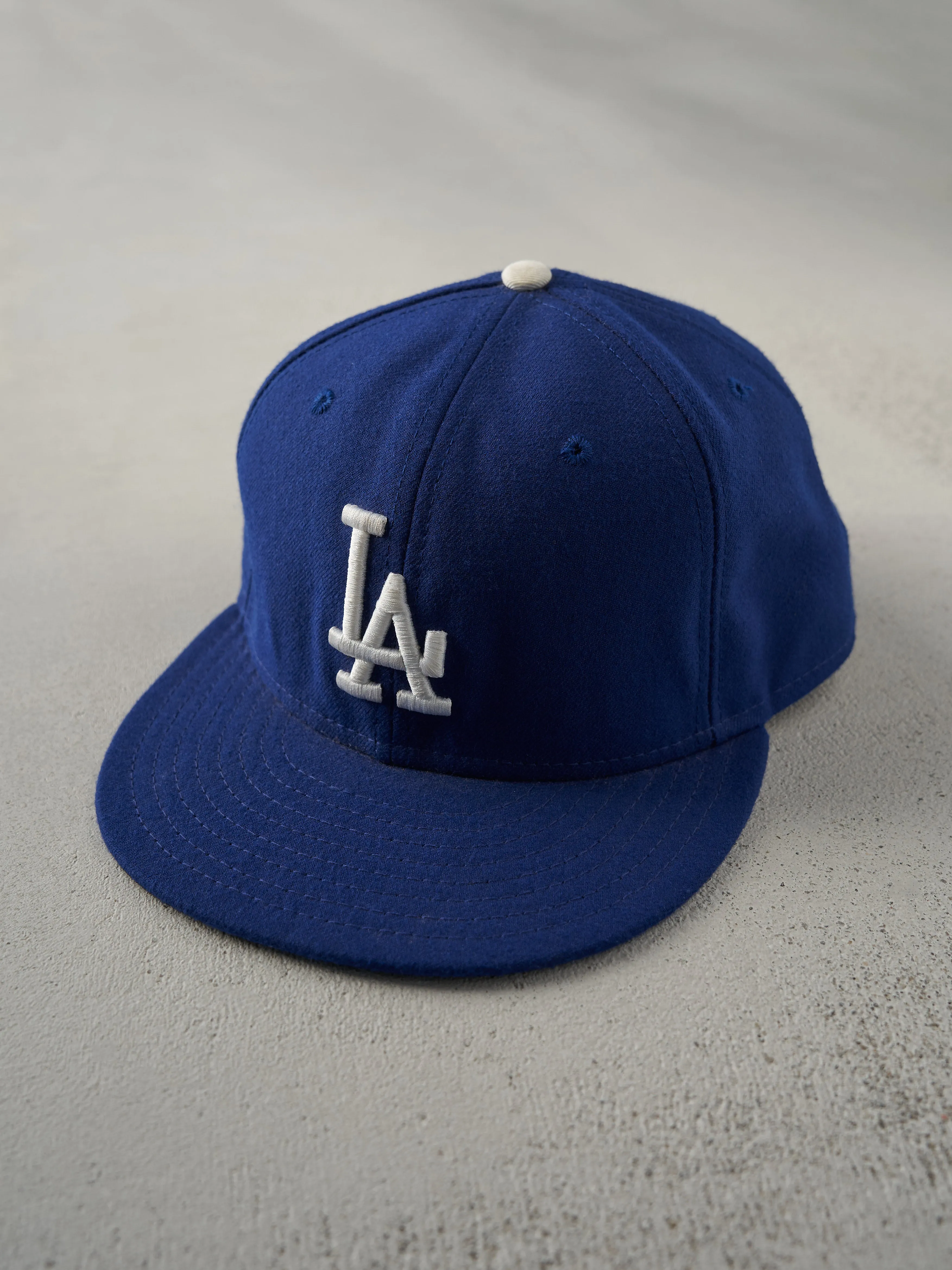Vintage Y2K Royal Blue LA Dodgers Embroidered New Era Fitted Hat (7 5/8) sold by Rebalance Vintage product image thumbnail 2