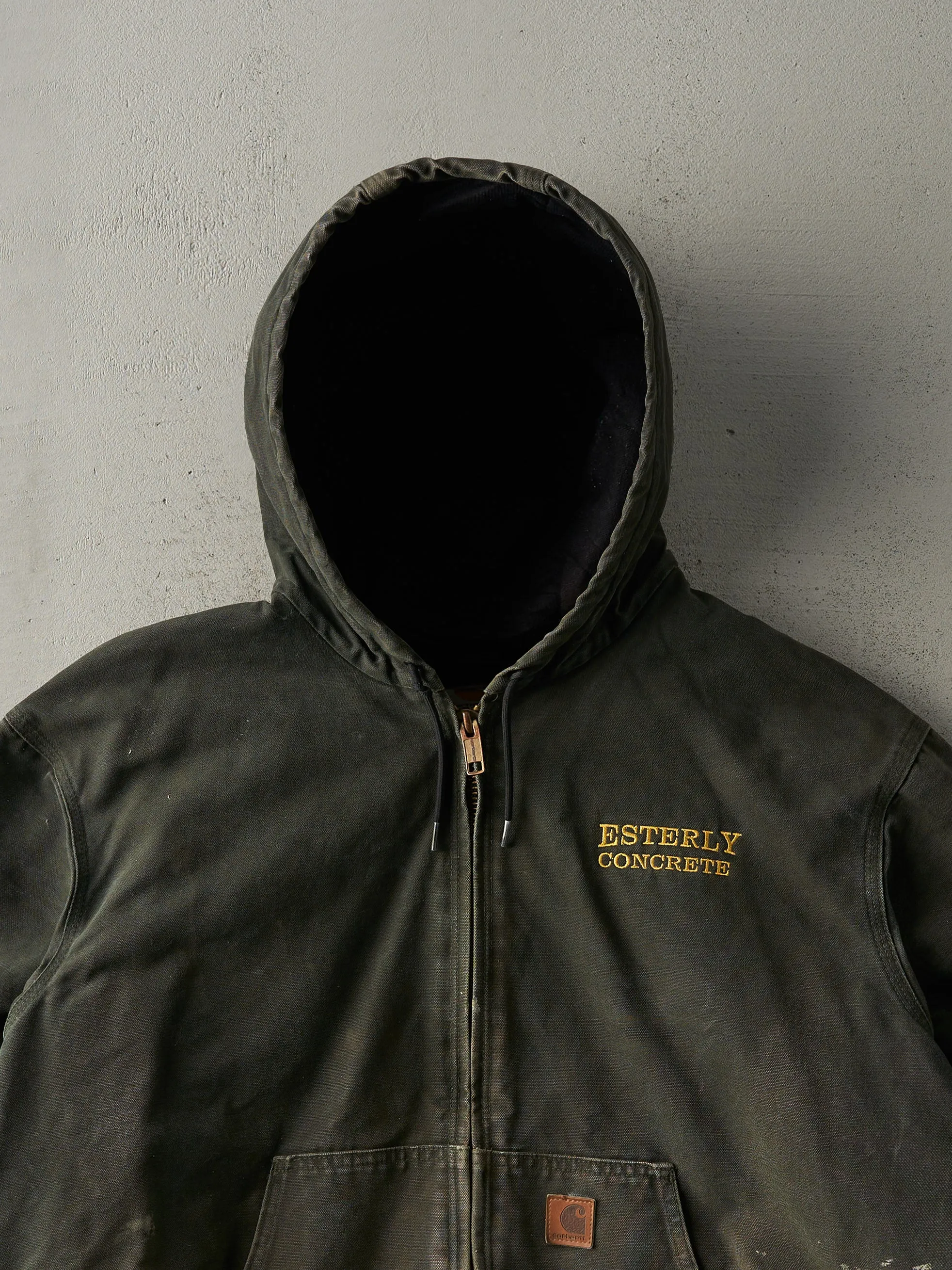 Vintage Y2K Green Carhartt Hooded Workwear Jacket (XXL) sold by Rebalance Vintage product image thumbnail 3