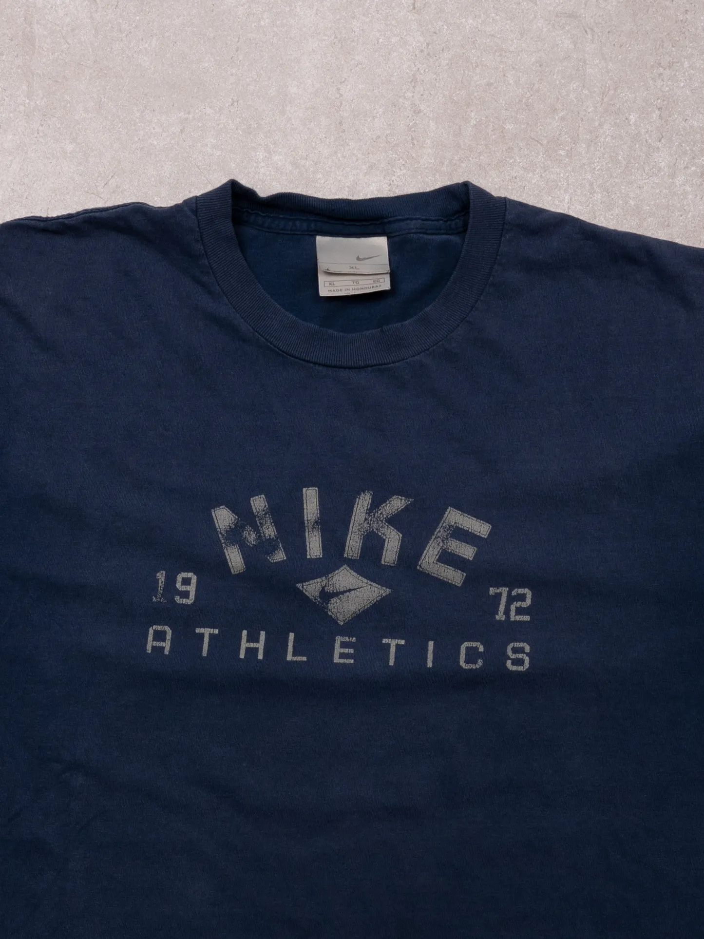 Vintage Y2K Navy Blue 1972 Nike Athletics Tee (M/L) sold by Rebalance Vintage product image thumbnail 2