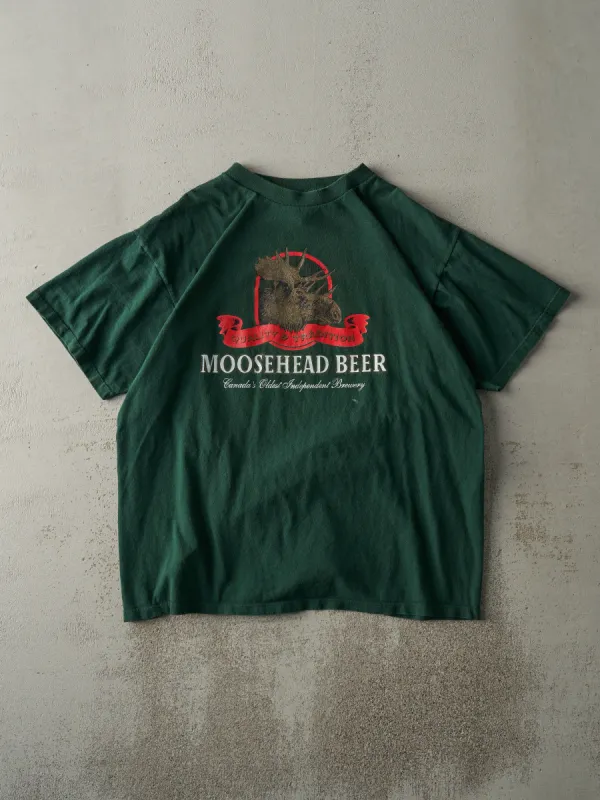 Vintage 90s Forest Green Moosehead Beer Tee (L) sold by Rebalance Vintage