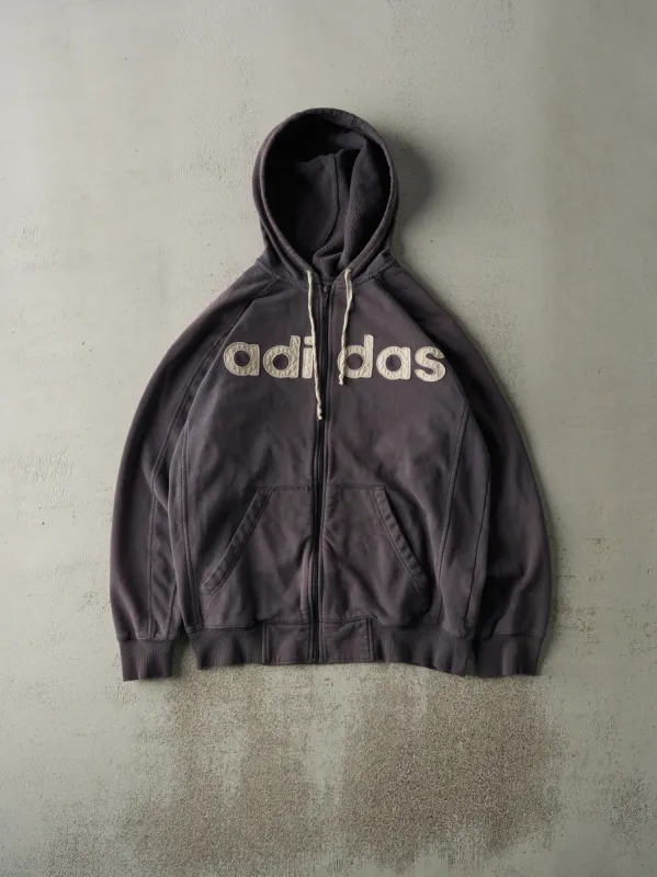 Vintage Y2K Charcoal Grey Adidas Zip Up Hoodie (M/L) sold by Rebalance Vintage