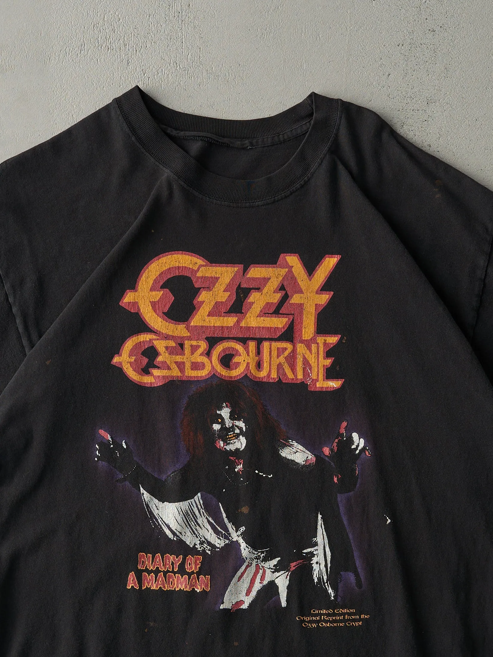 Vintage 90s Faded Black Ozzy Osbourne "Diary Of A Madman" Tee (L) sold by Rebalance Vintage product image thumbnail 3