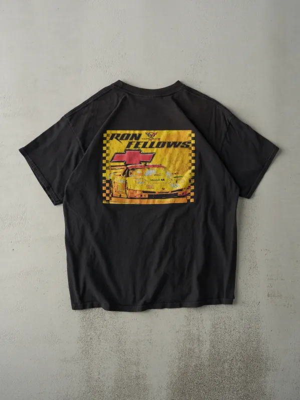 Vintage Y2K Black Ron Fellows Corvette Racing Tee (L) sold by Rebalance Vintage