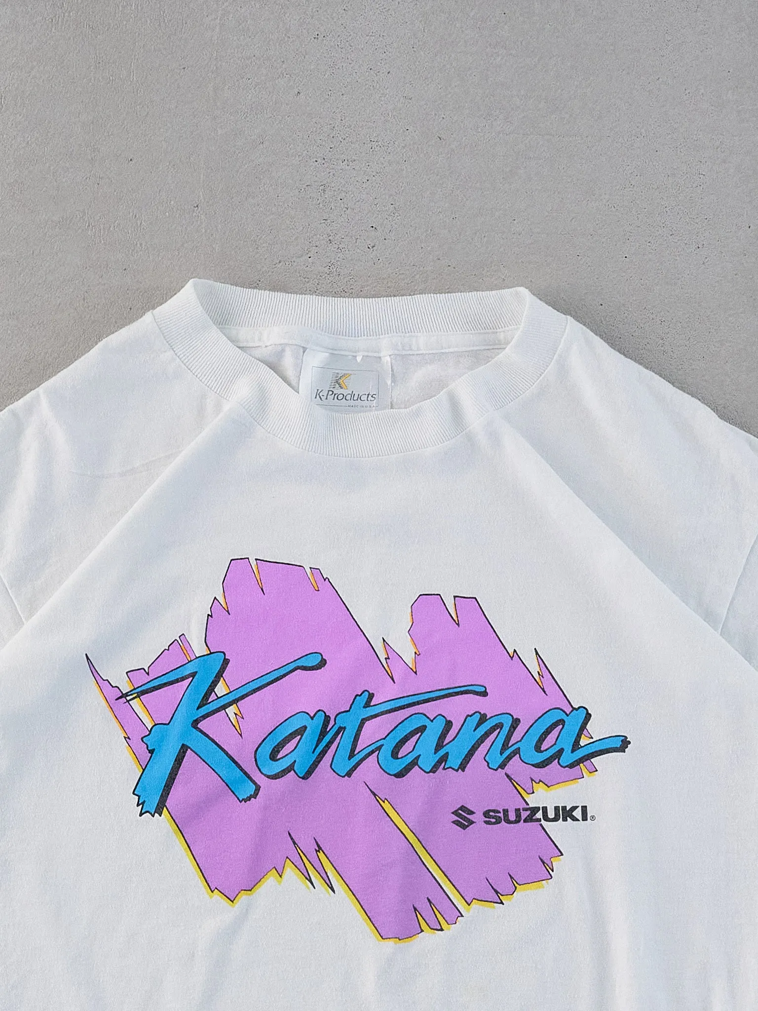 Vintage 90s White Single Stitched Katana Suzuki Graphic Tee (M) sold by Rebalance Vintage product image thumbnail 2