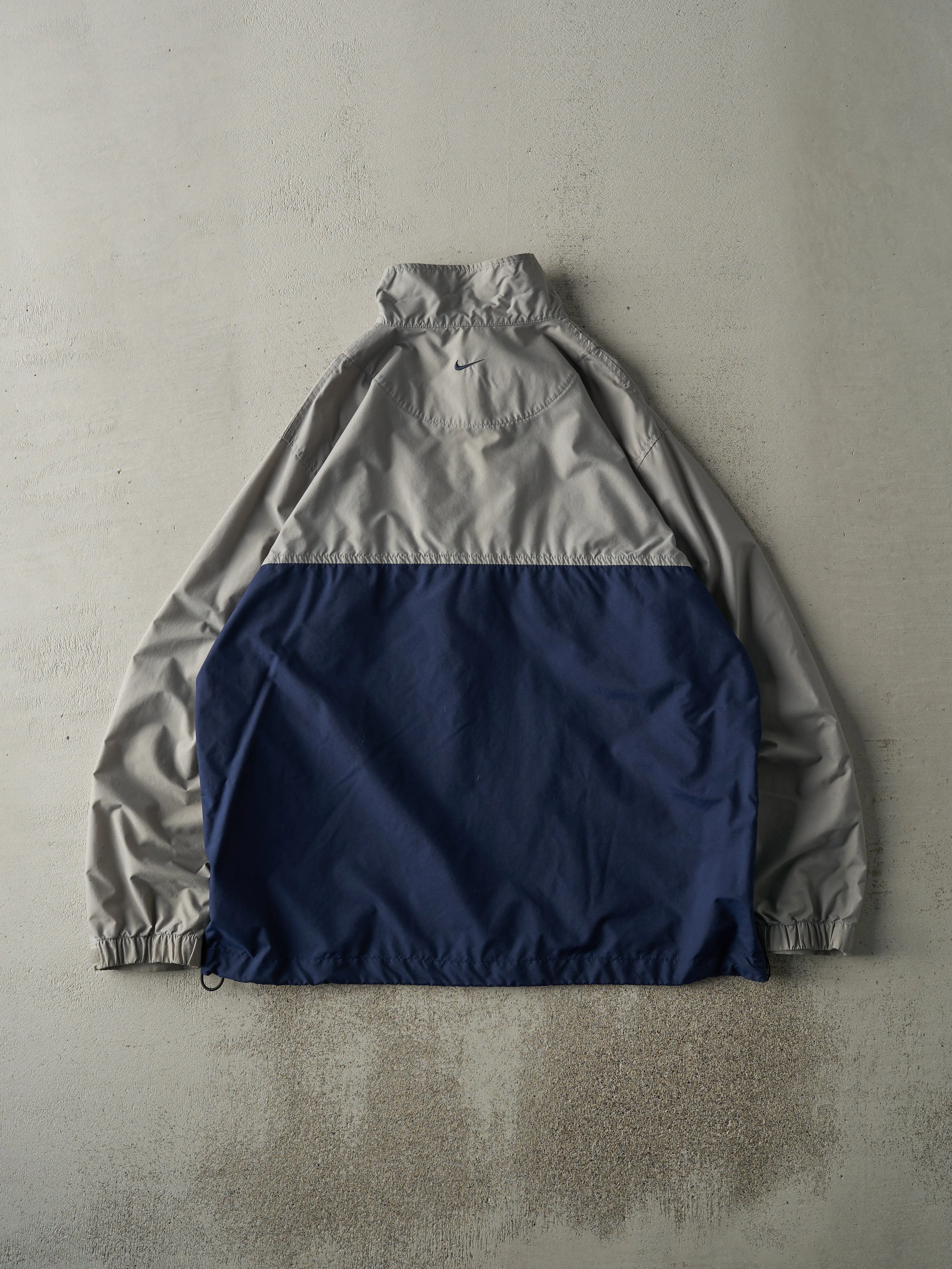 Vintage Y2K Grey & Navy Nike Quarter Zip Windbreaker Jacket (M/L) sold by Rebalance Vintage product image thumbnail 2