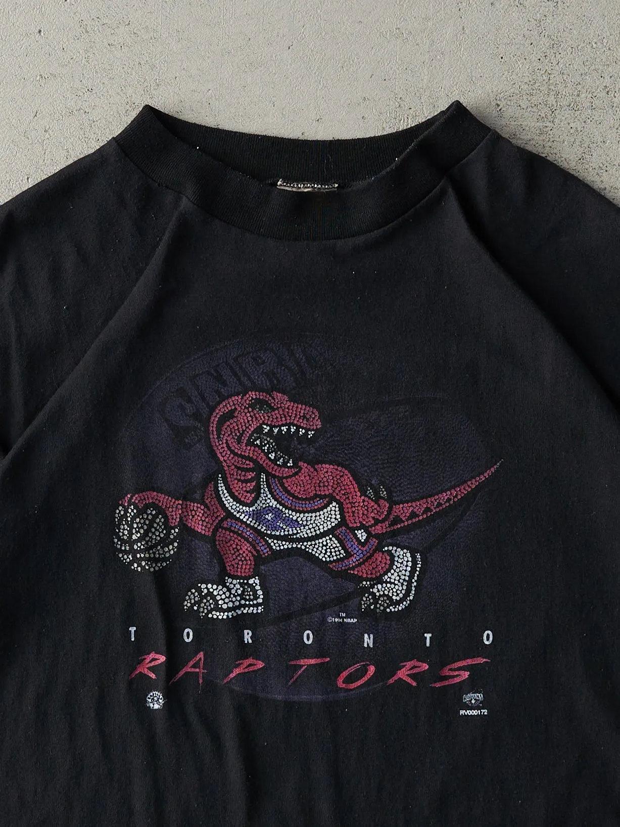 Vintage 94' Black Toronto Raptors Single Stitch Tee (S) sold by Rebalance Vintage product image thumbnail 2