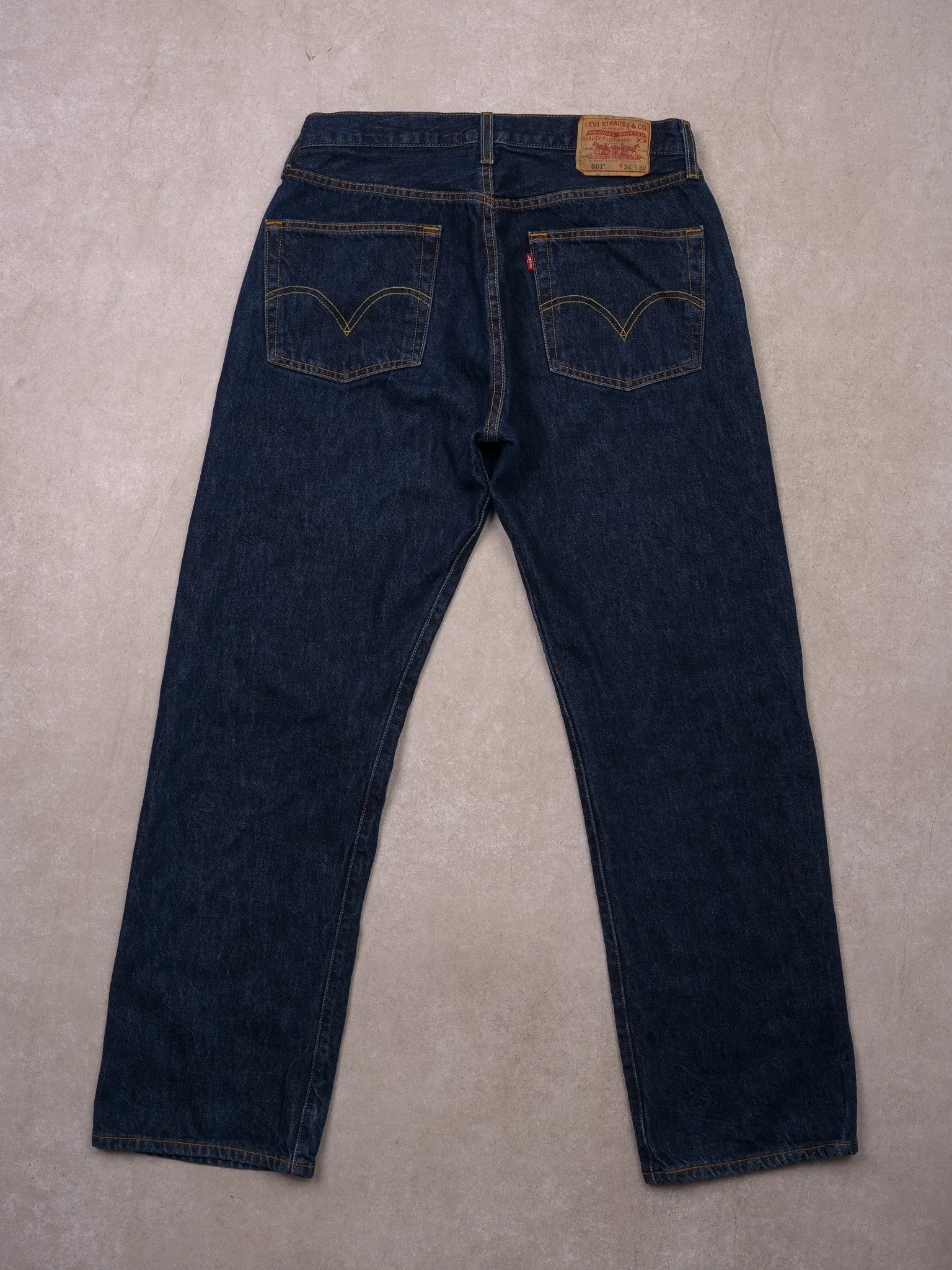 Vintage 90s Dark Blue 501 Levi's Denim Jeans (30x30) sold by Rebalance Vintage product image thumbnail 3