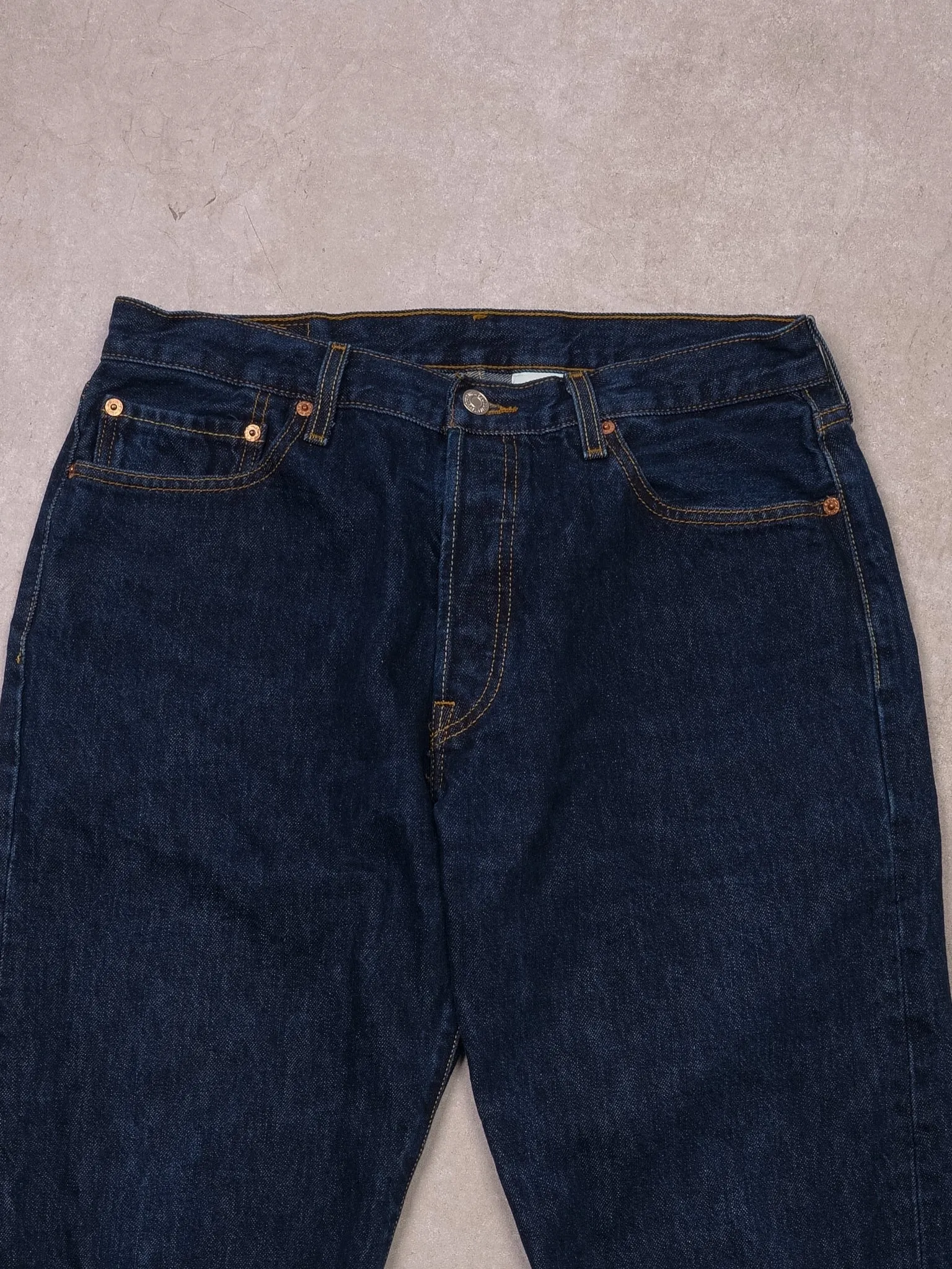 Vintage 90s Dark Blue 501 Levi's Denim Jeans (30x30) sold by Rebalance Vintage product image thumbnail 2