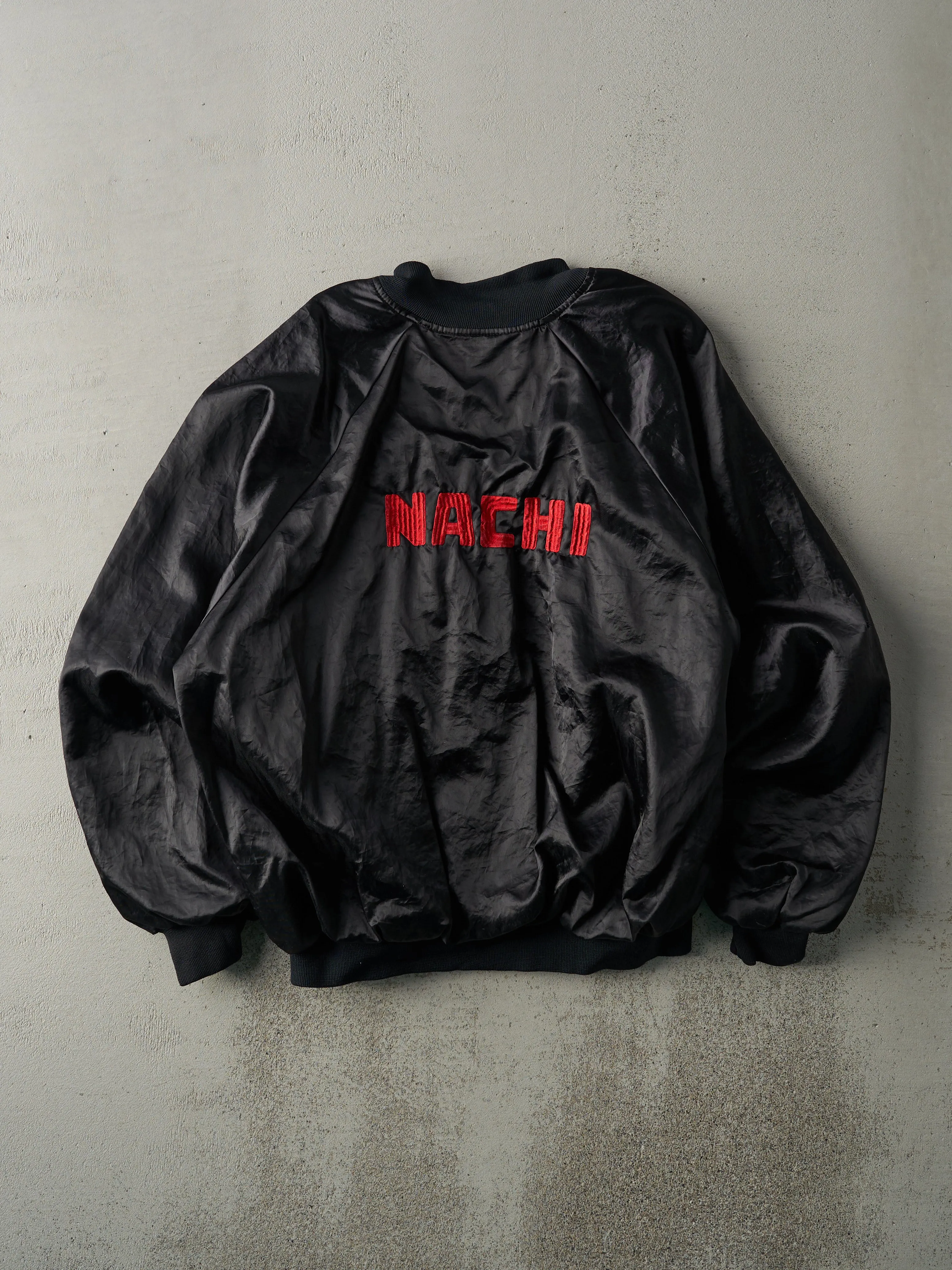 Vintage 90s Black Nachi Robotics Satin Bomber Jacket (L) sold by Rebalance Vintage product image thumbnail 2
