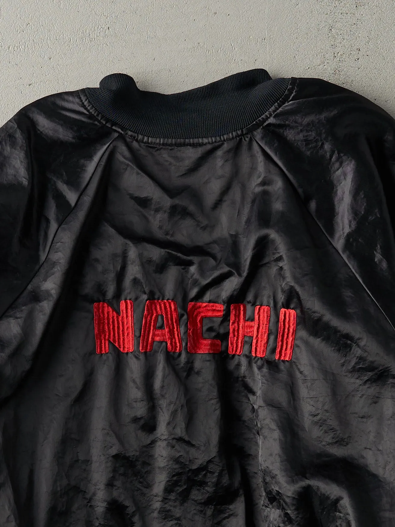 Vintage 90s Black Nachi Robotics Satin Bomber Jacket (L) sold by Rebalance Vintage product image thumbnail 4