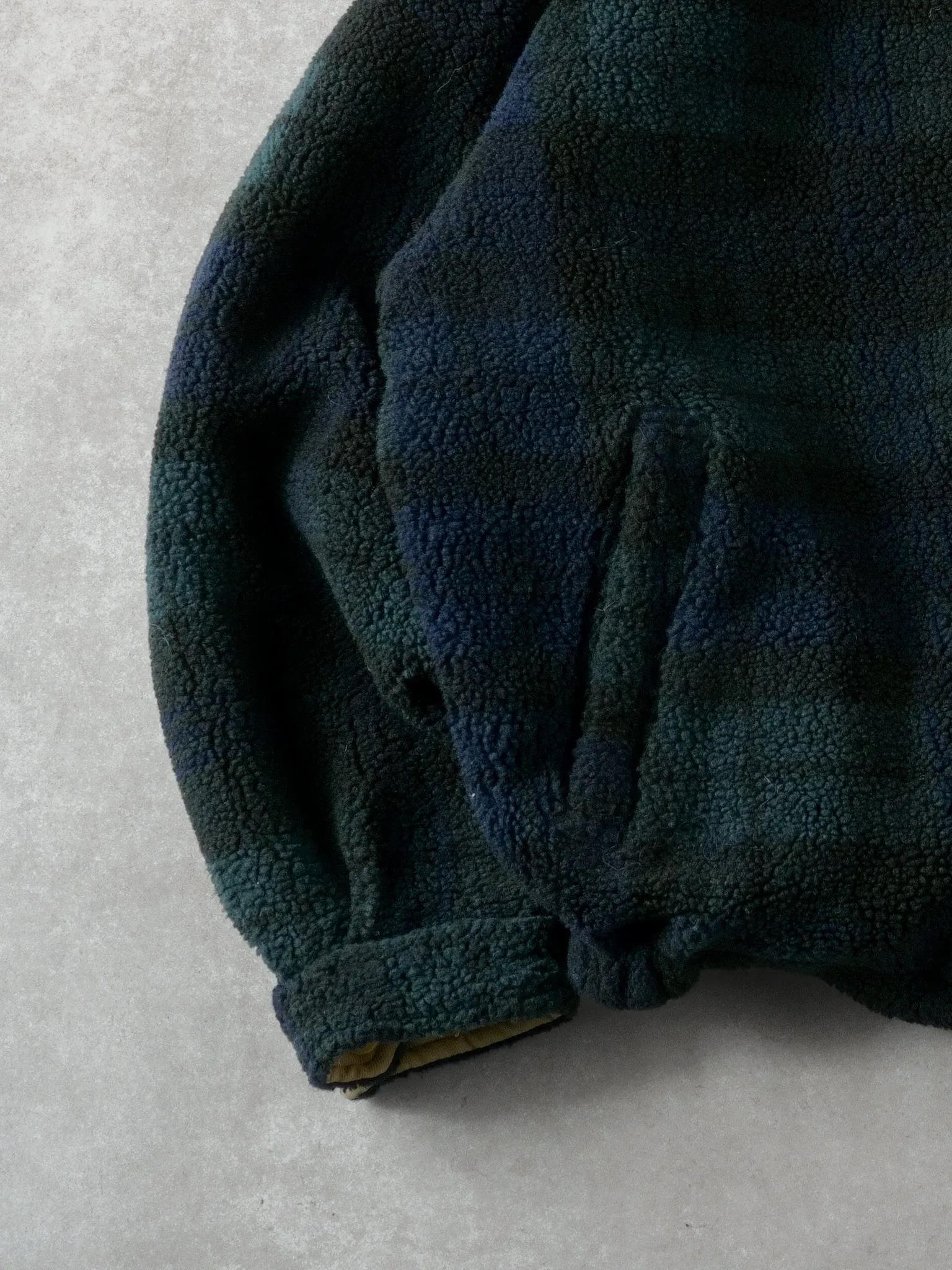 Vintage 90s Green Nautica Plaid Fleece Reversible Collared Jacket (XXL) sold by Rebalance Vintage product image thumbnail 5