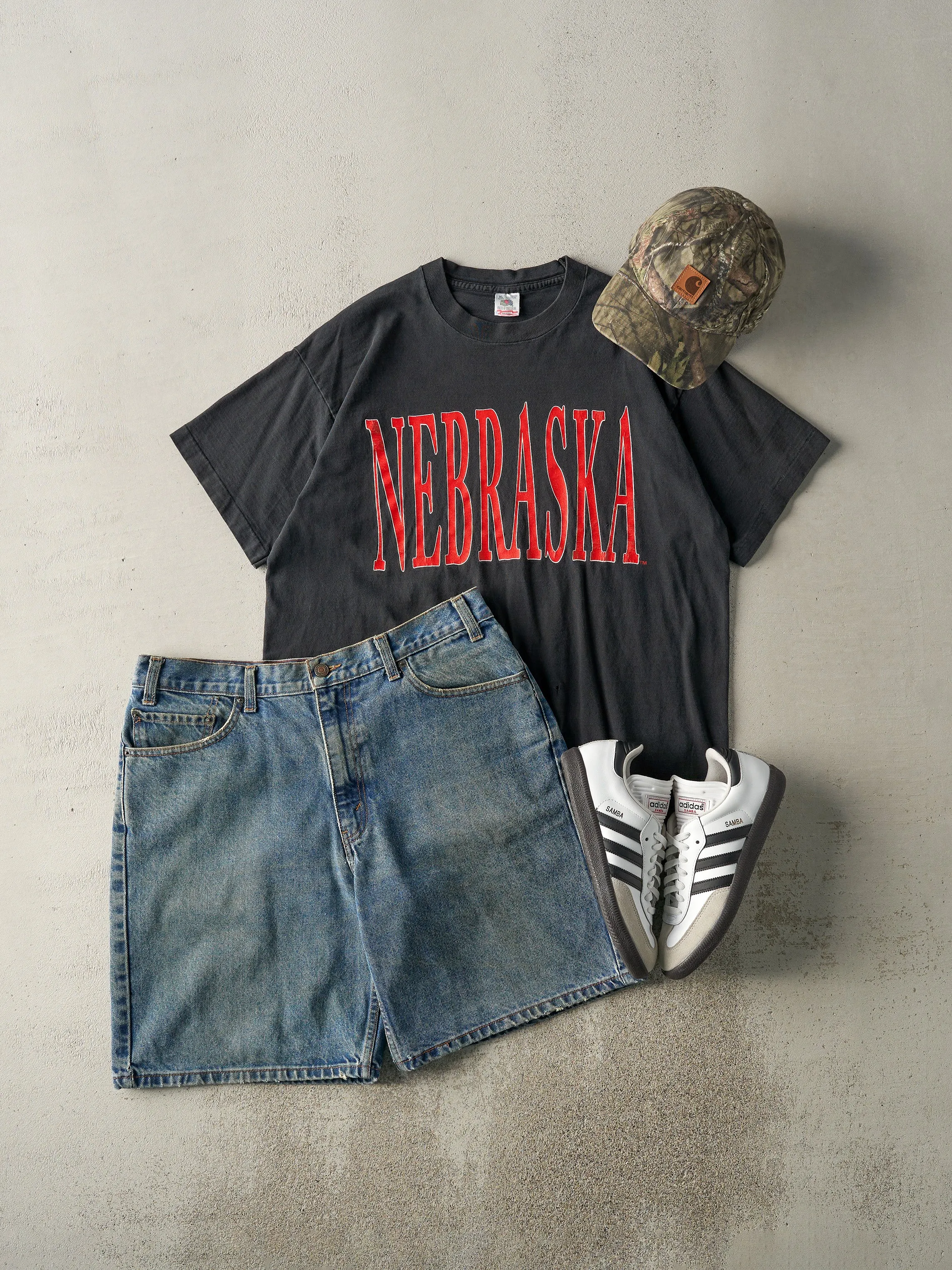 Vintage 90s Black Nebraska University Single Stitch Tee (L) sold by Rebalance Vintage product image thumbnail 2